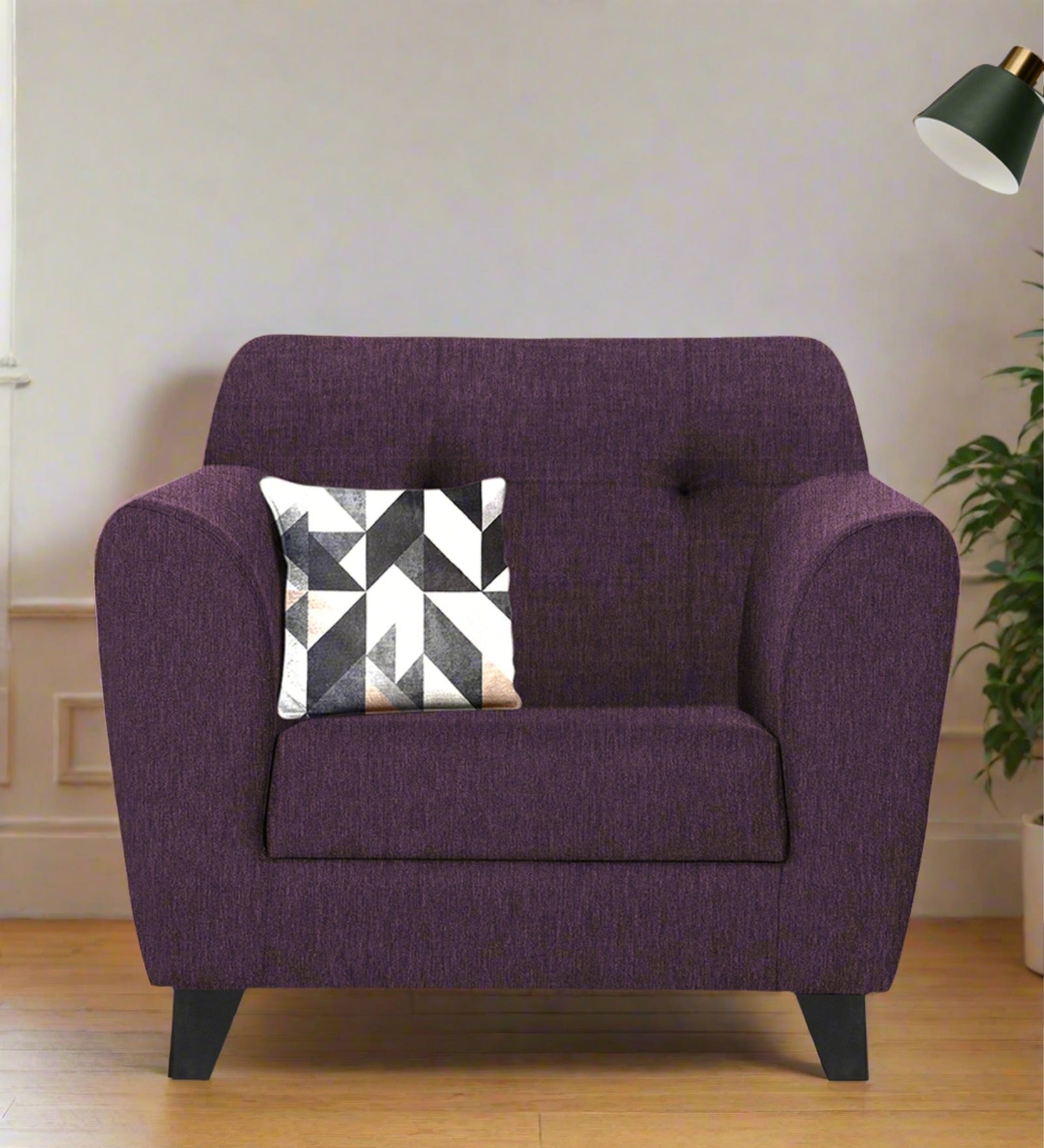 Melaan Fabric 1 Seater Sofa In Greek Purple Colour - Febonic Living