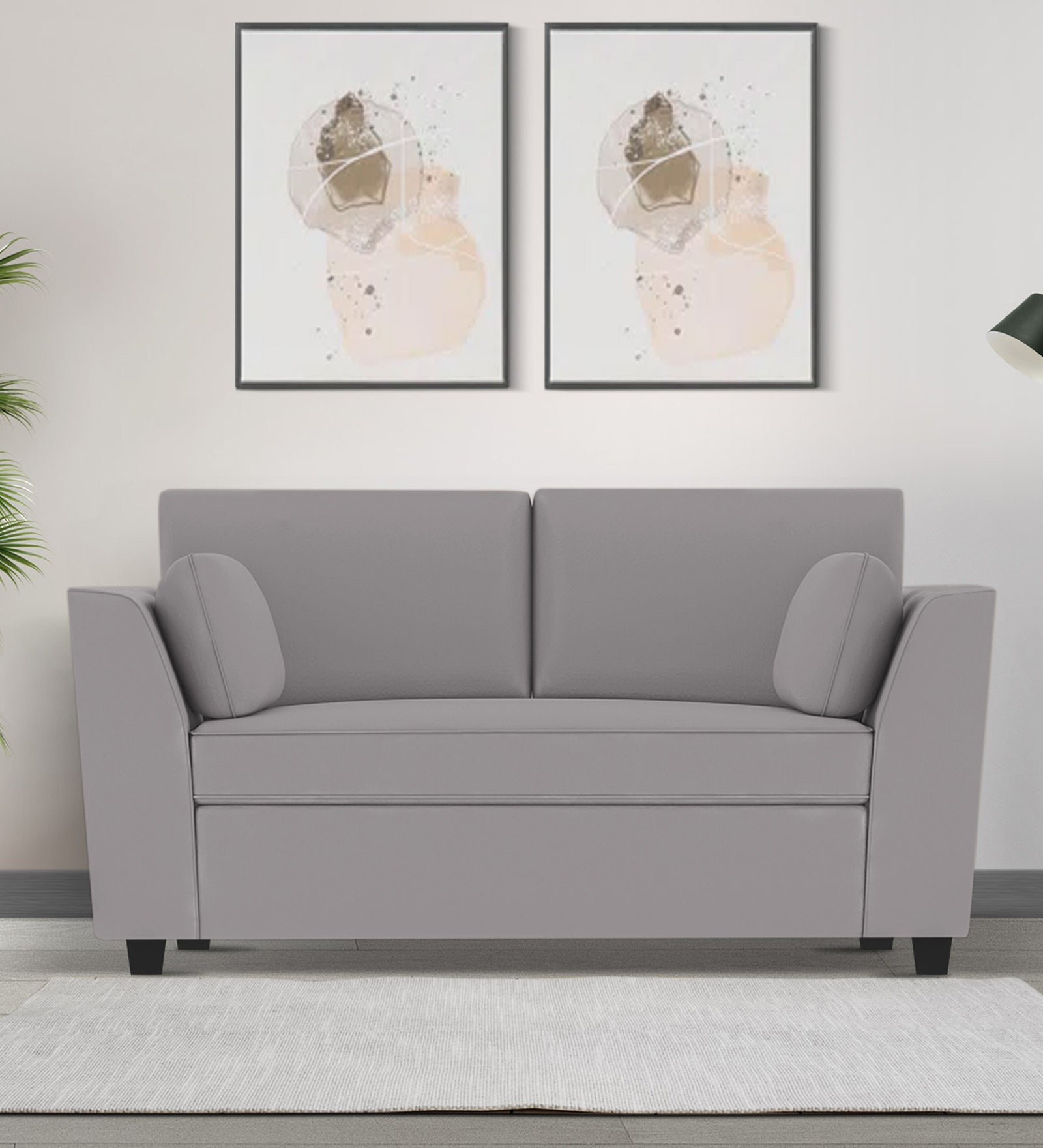 Bristo Velvet 2 Seater Sofa In Concrete Grey Colour - Febonic Living