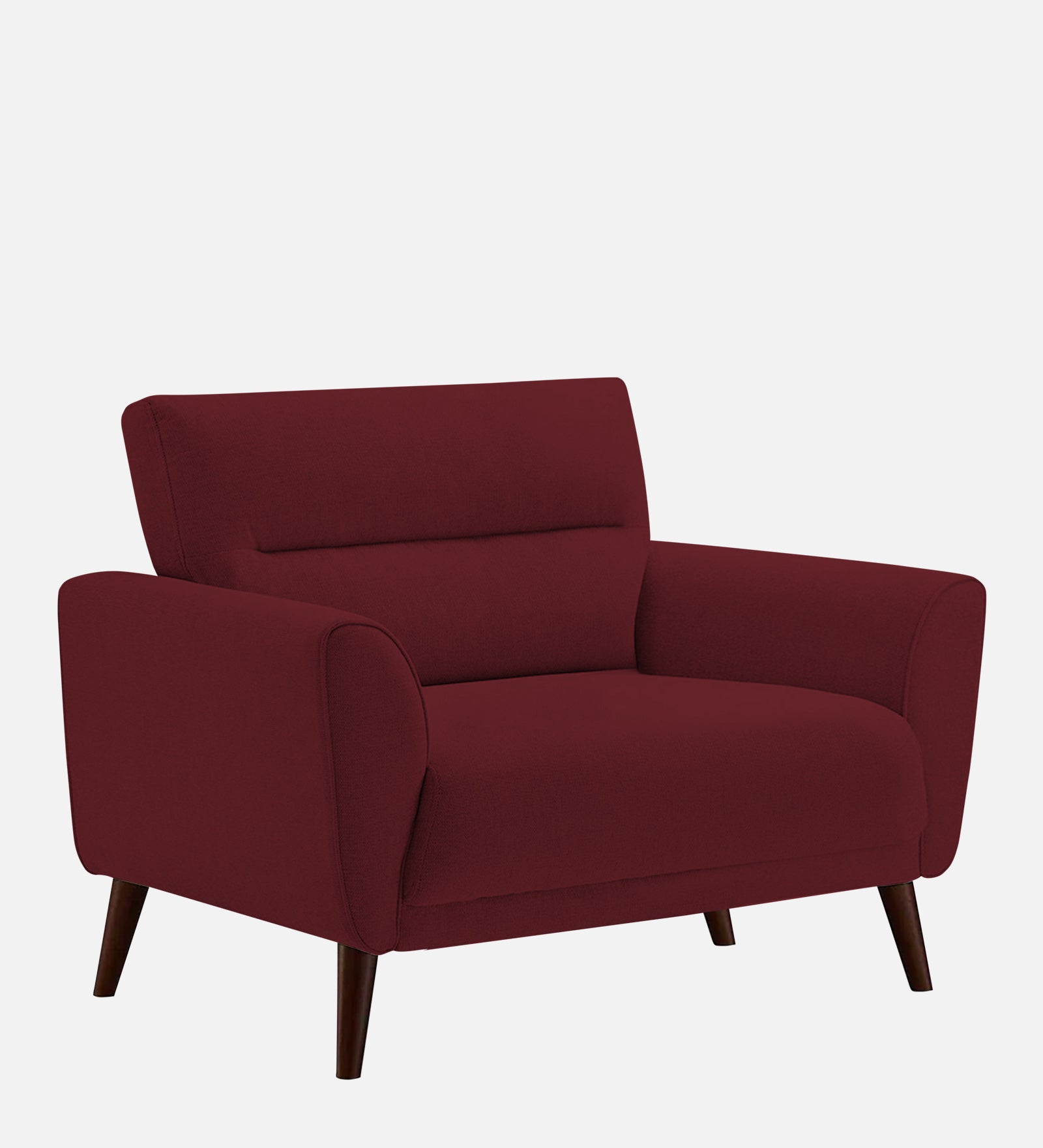 Castro Fabric 1 Seater Sofa In Blood Maroon Colour - Febonic Living