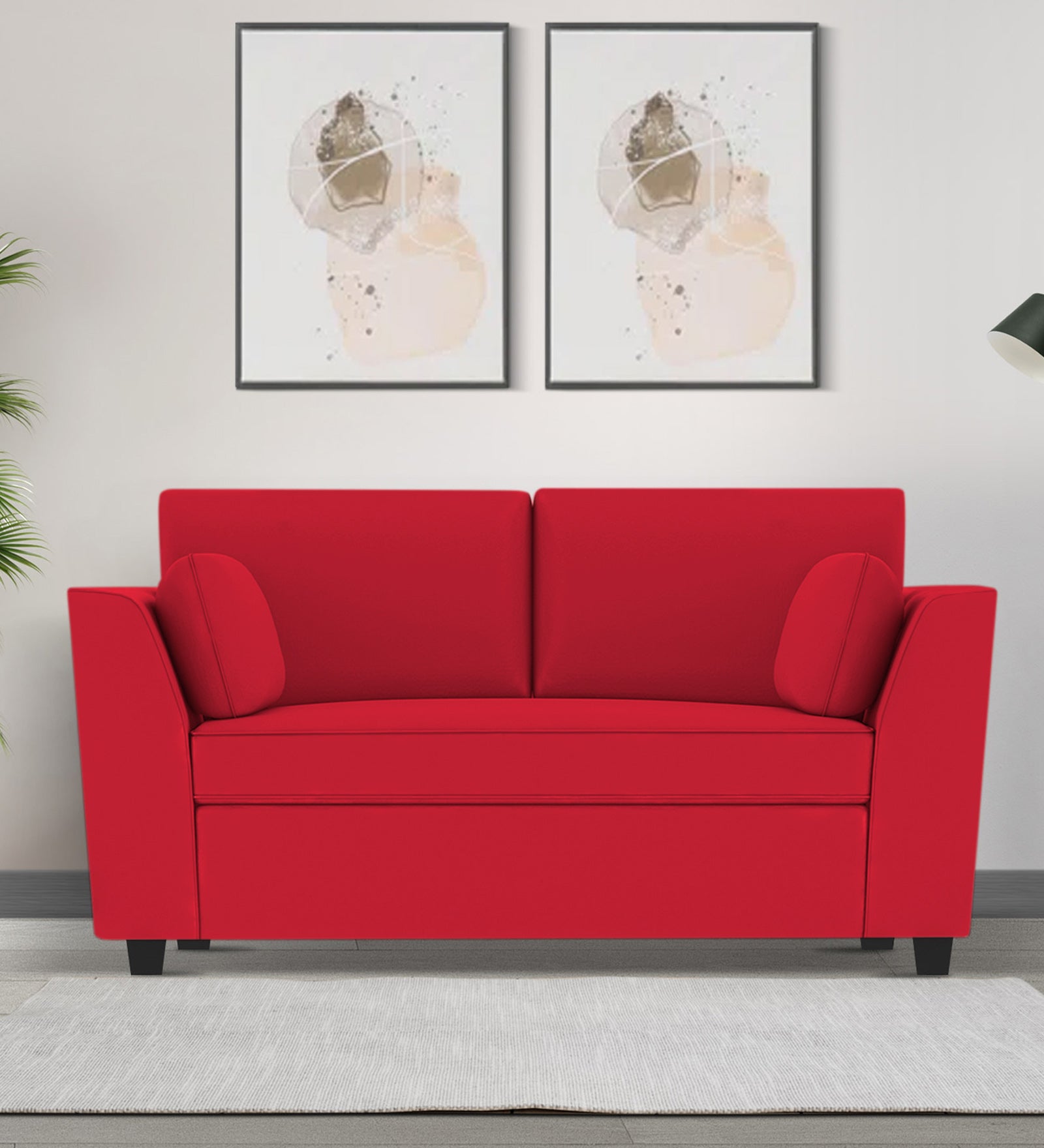 Bristo Velvet 2 Seater Sofa In Ox Blood Maroon Colour - Febonic Living