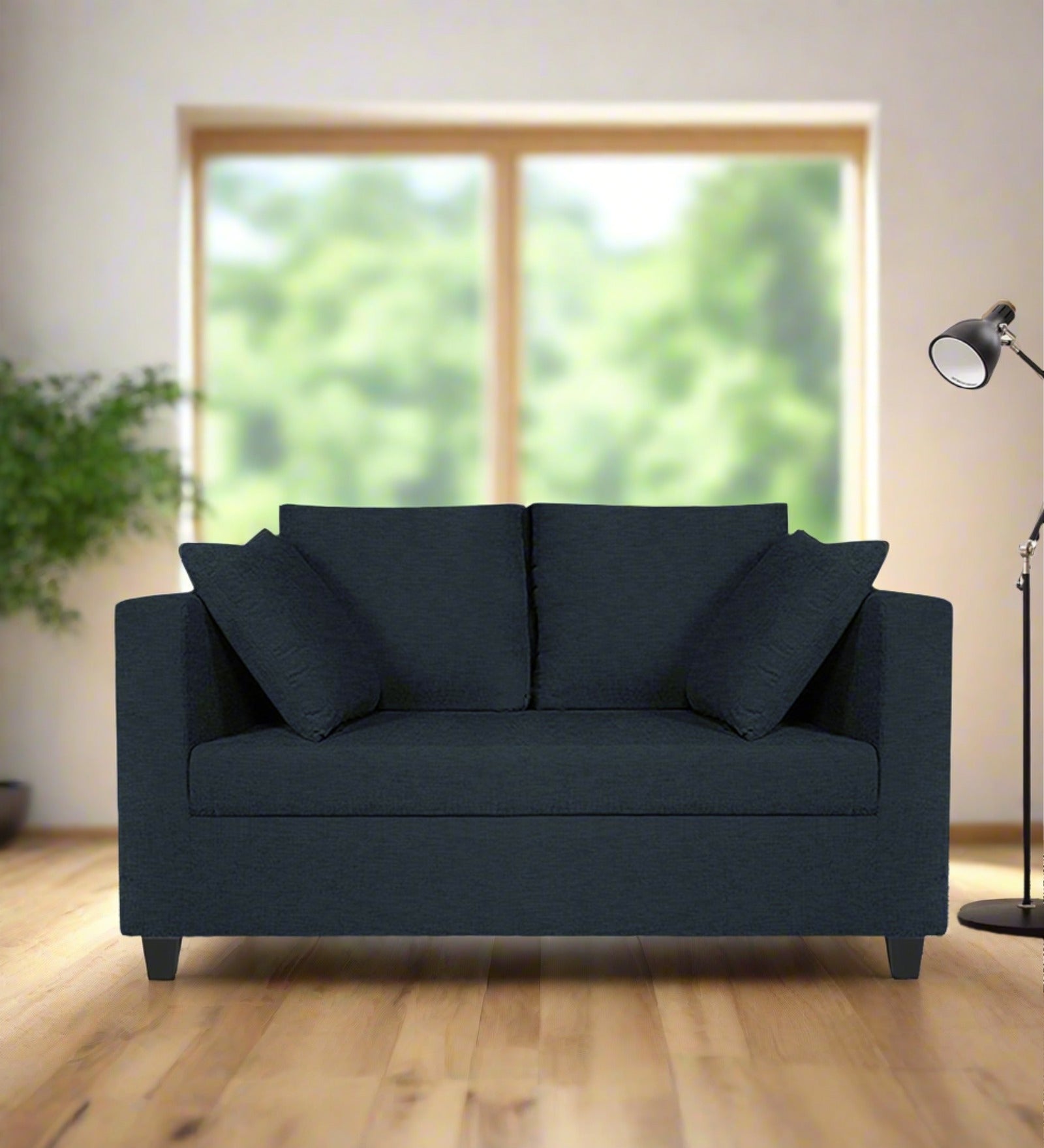 Nuska Fabric 2 Seater Sofa In Denim Blue Colour - Febonic Living