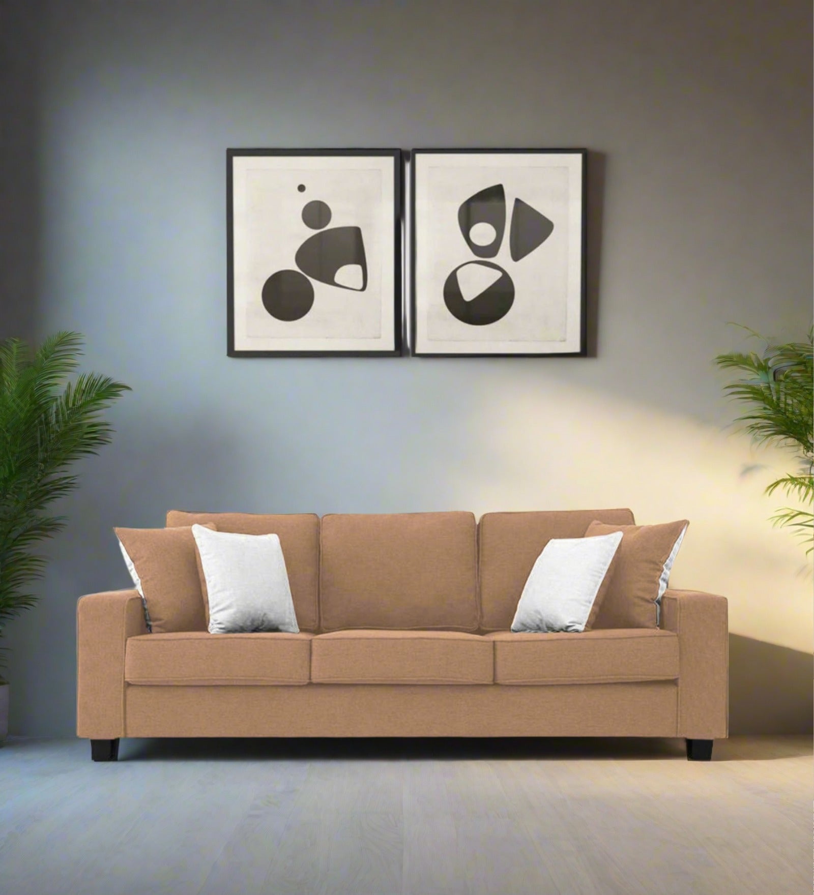 Ladybug Fabric 3 Seater Sofa In Cosmic Beige Colour - Febonic Living