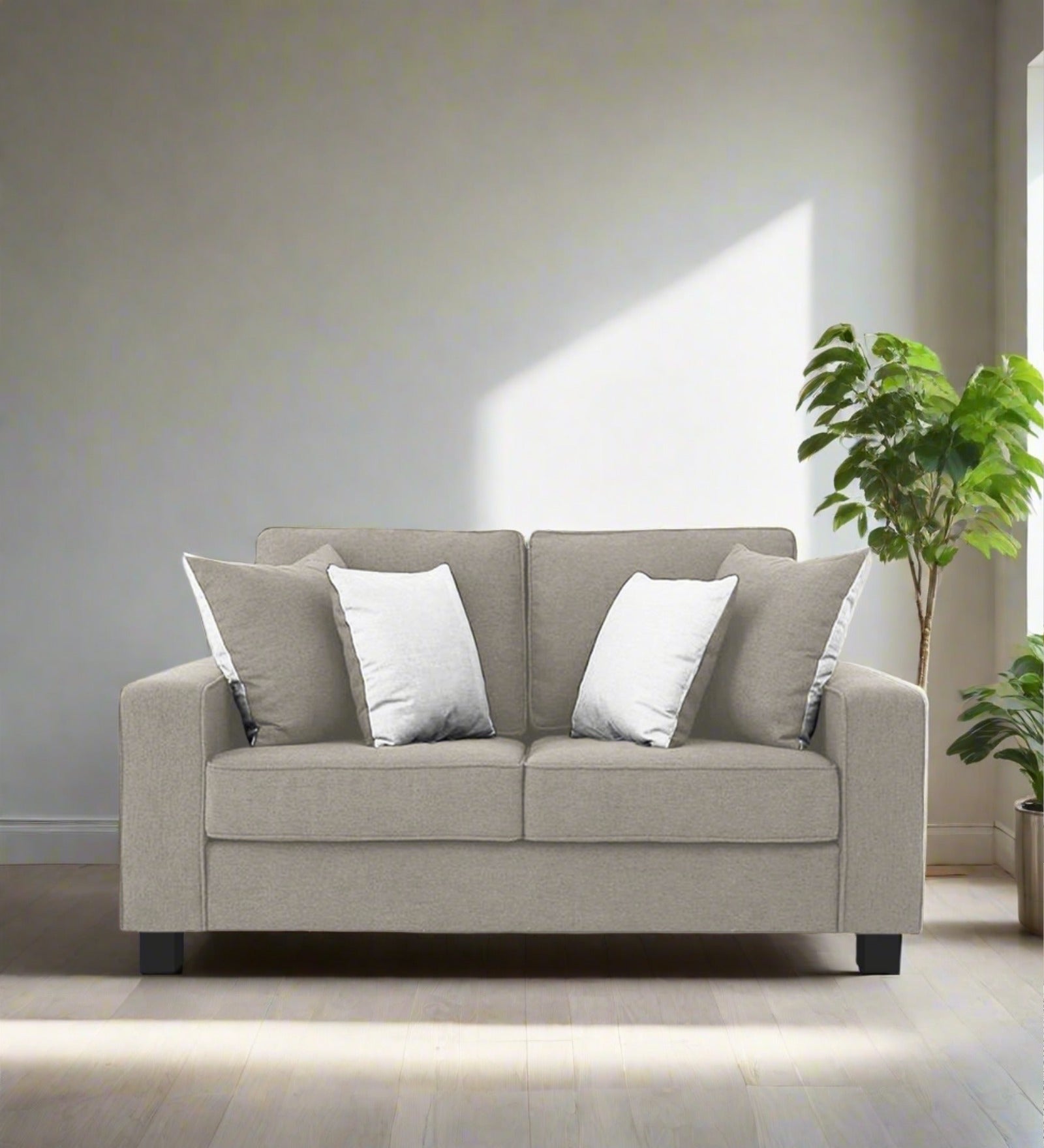 Ladybug Fabric 2 Seater Sofa In Ash Grey Colour - Febonic Living
