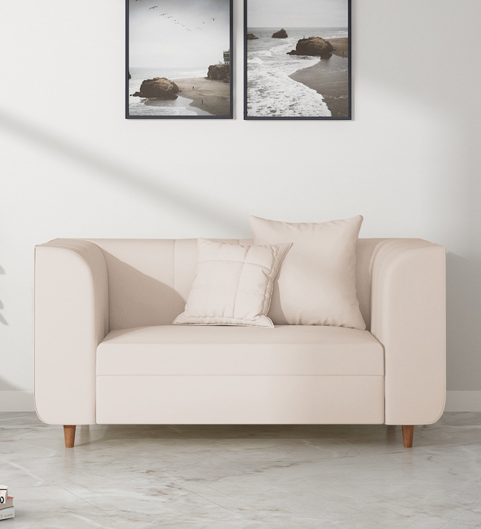 Sumo Velvet 2 Seater Sofa In Camel Beige Colour - Febonic Living