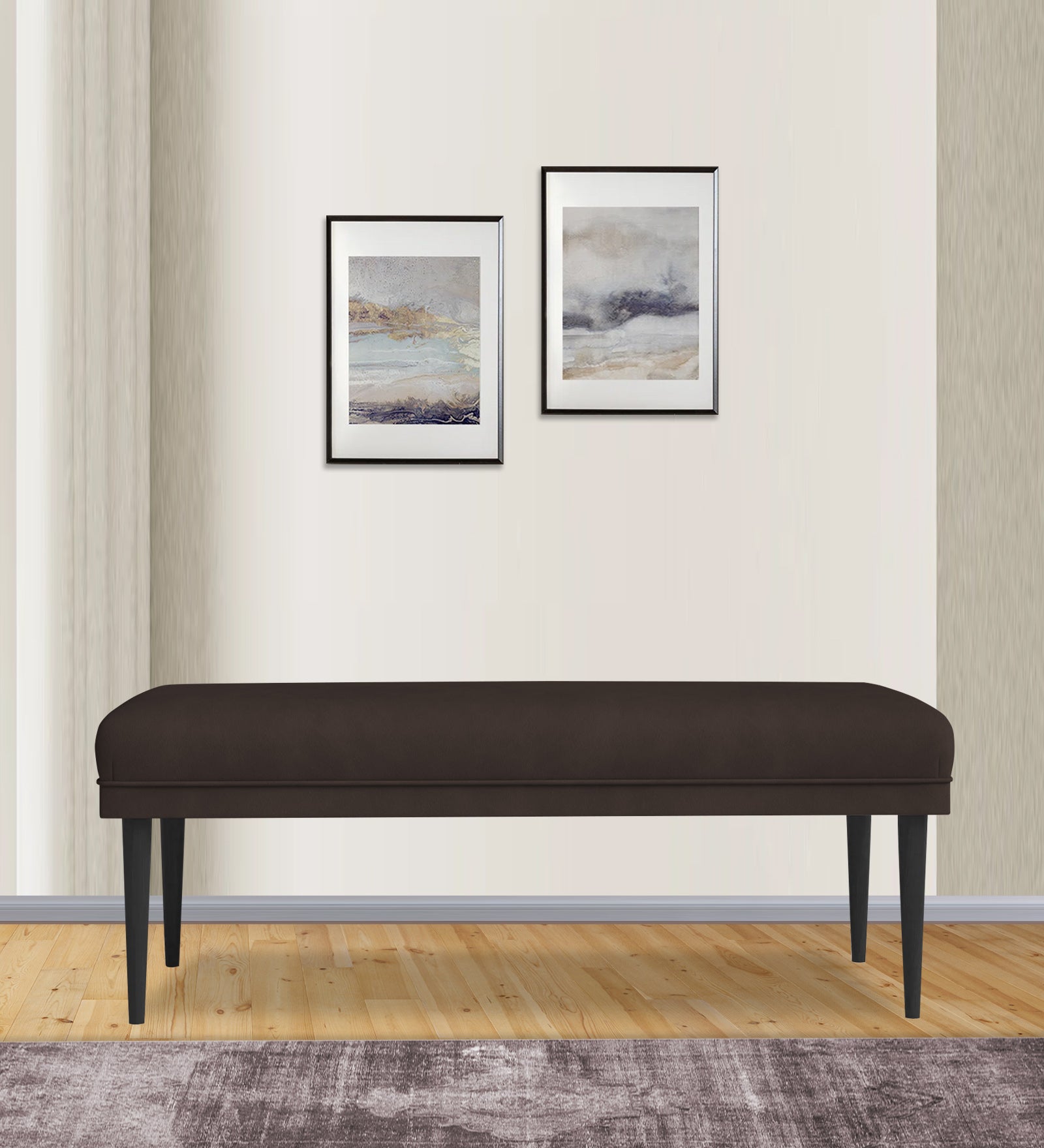 Summer Fabric Bench In Coco Brown Colour - Febonic Living