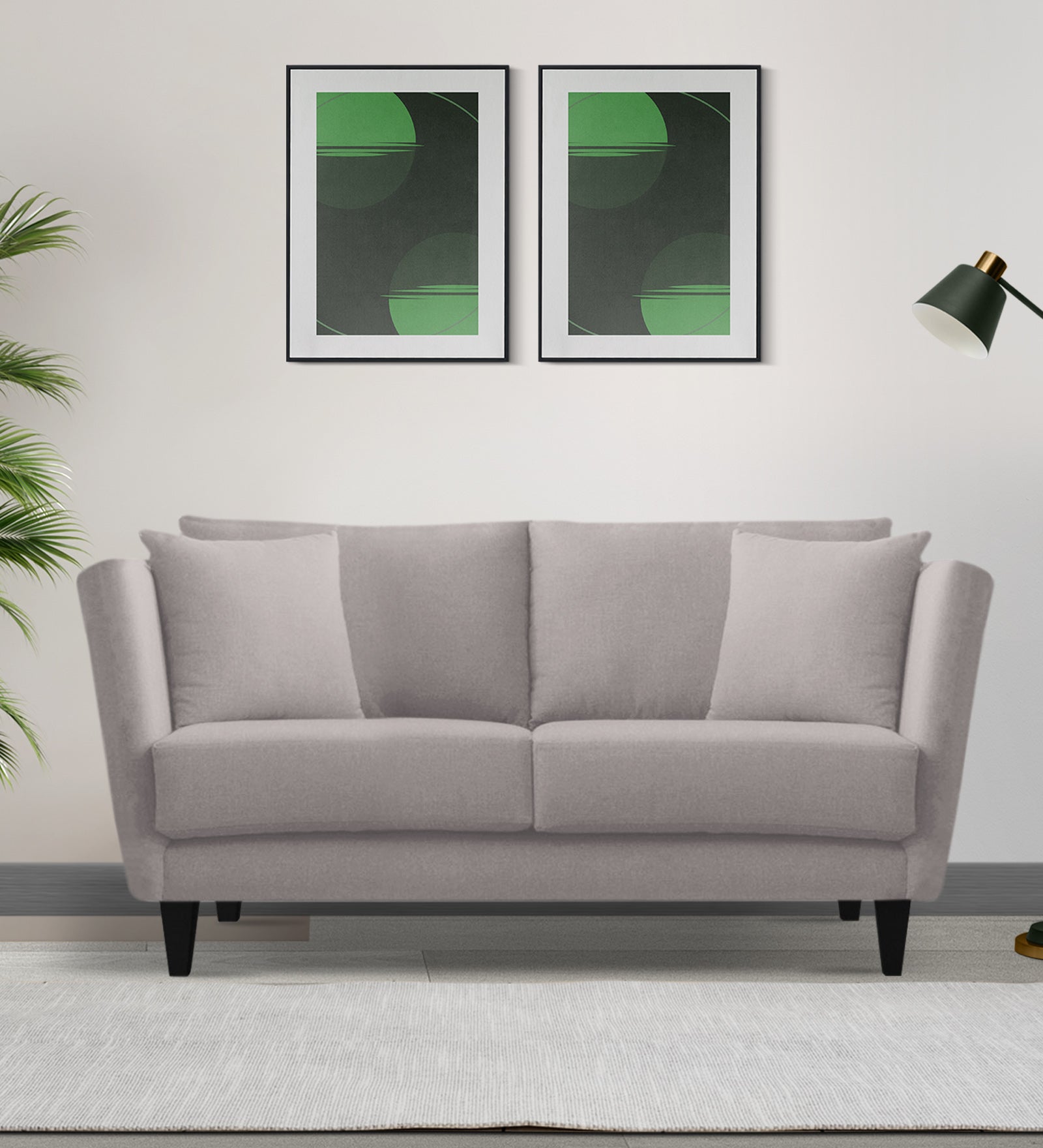 Norway Velvet 2 Seater Sofa In Pearl Grey Colour - Febonic Living