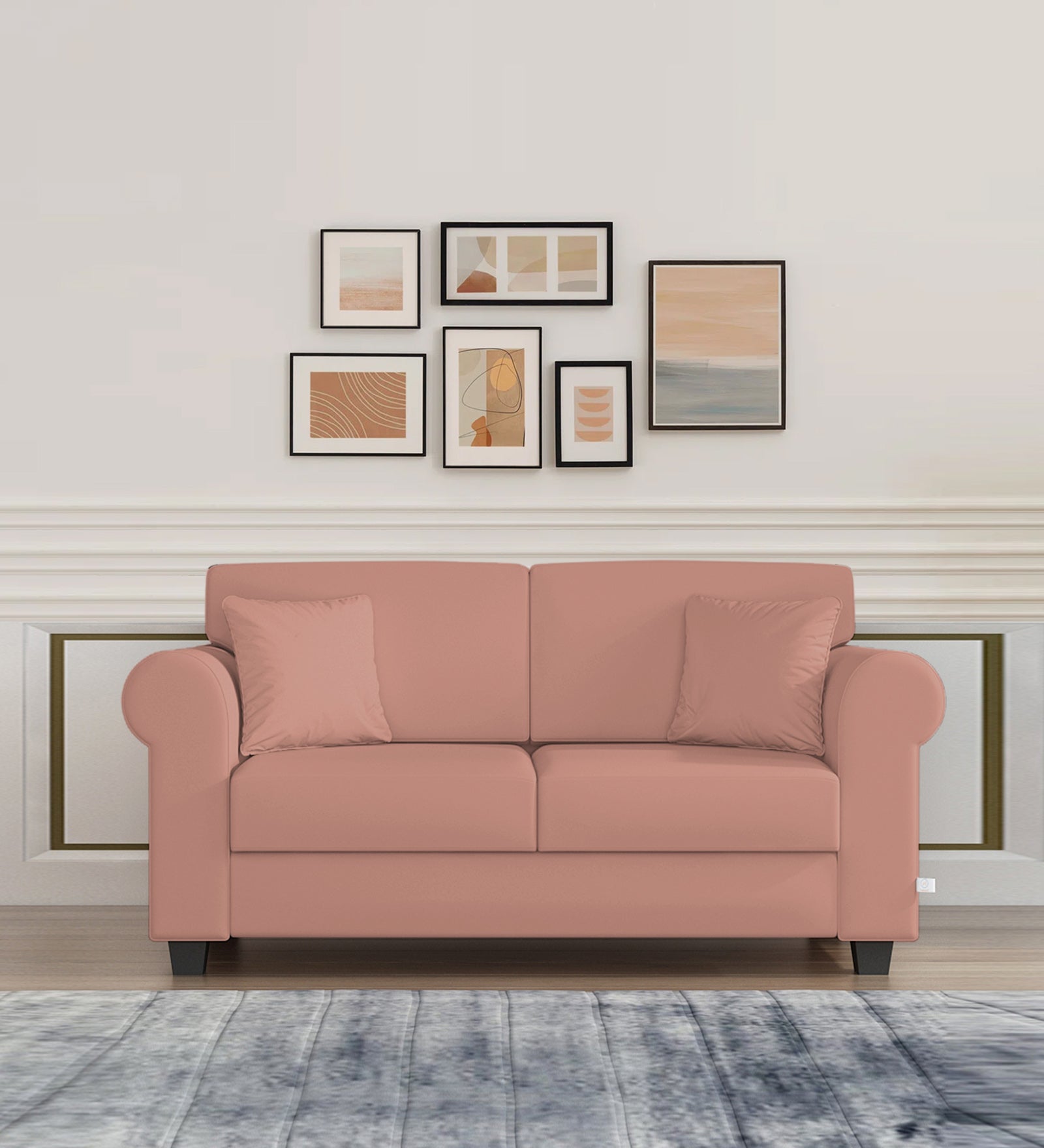 Numonk Velvet 2 Seater Sofa In Blush Pink Colour - Febonic Living