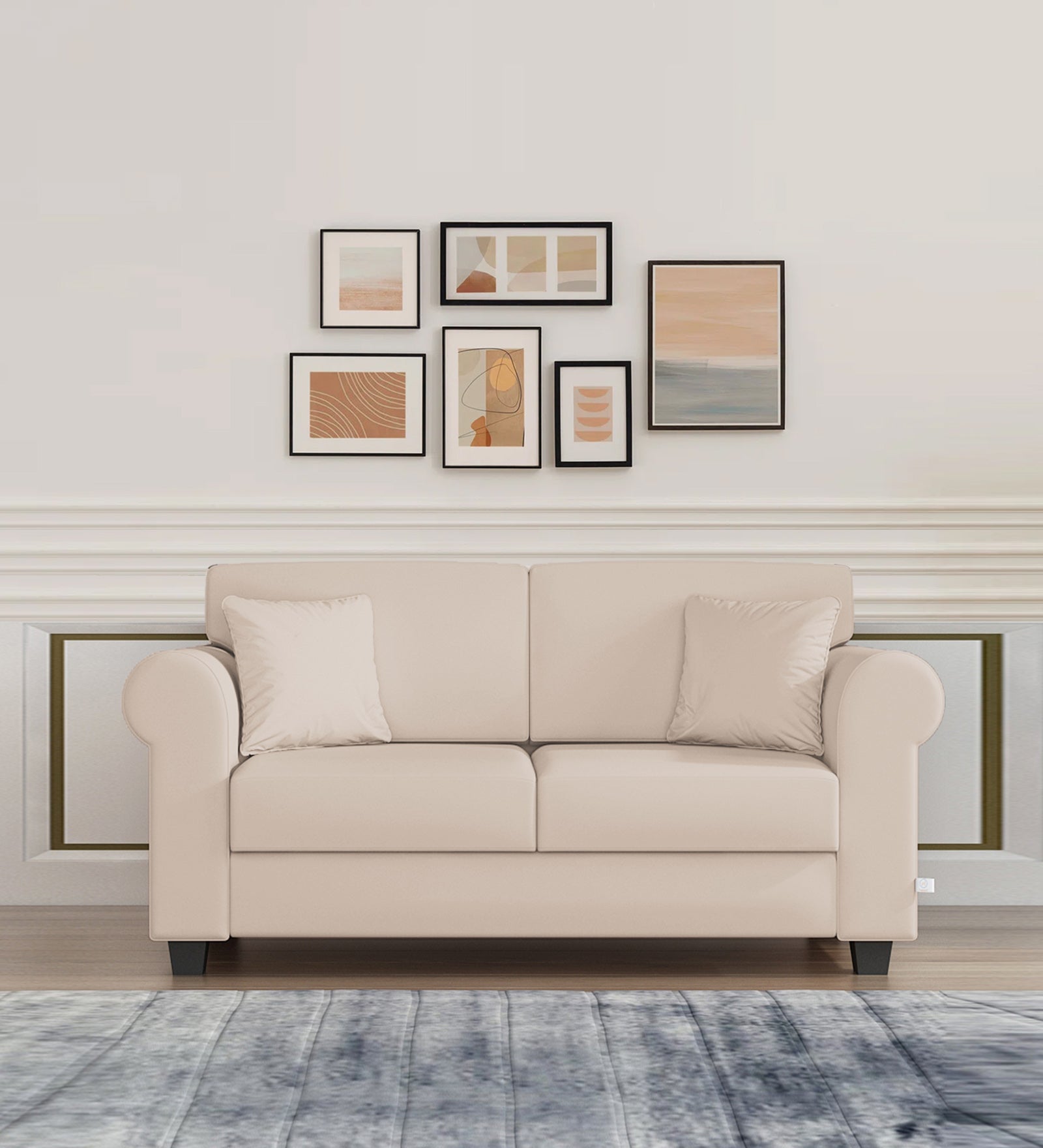Numonk Velvet 2 Seater Sofa In Camel Beige Colour - Febonic Living