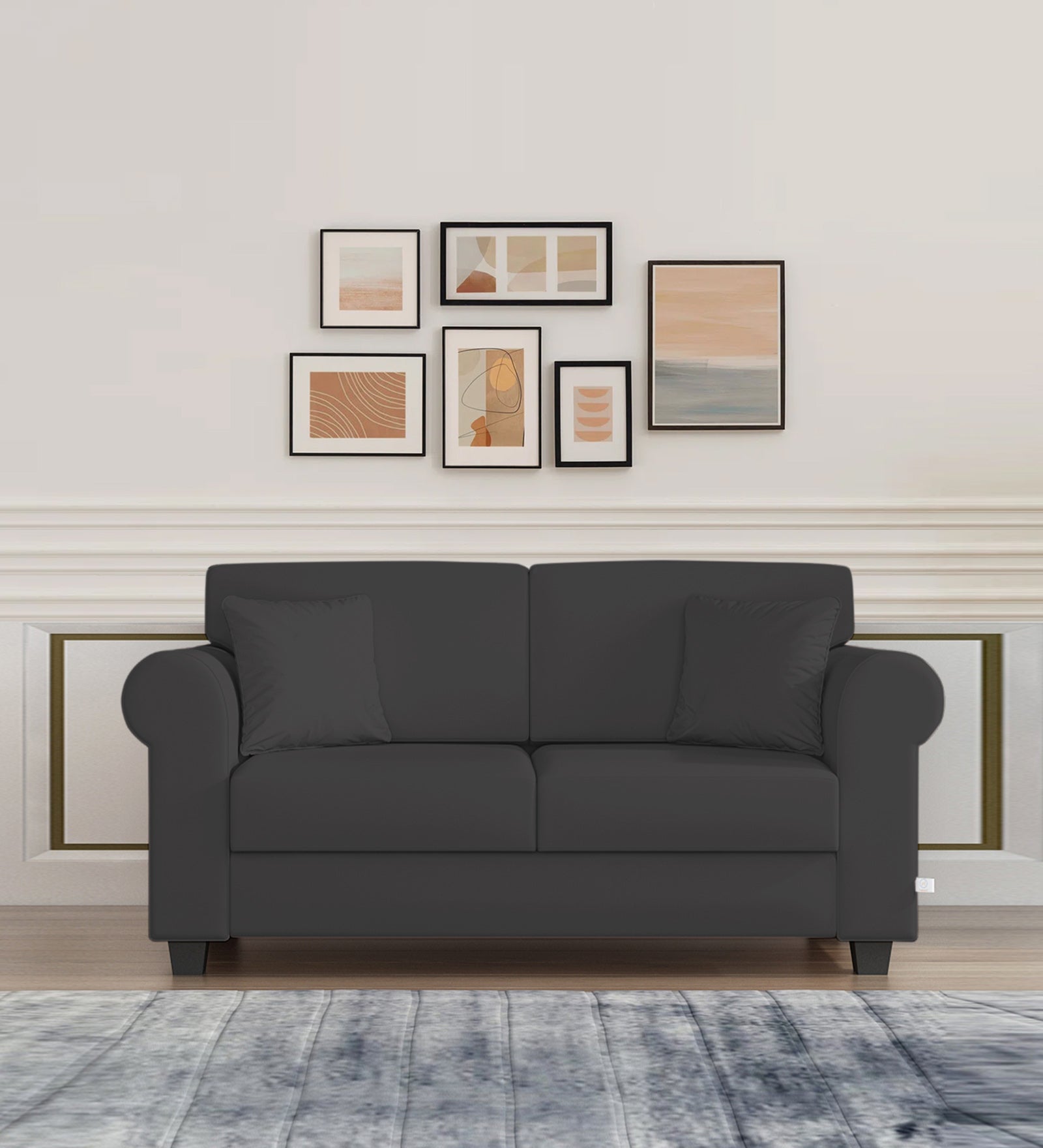Numonk Velvet 2 Seater Sofa In Davy grey Colour - Febonic Living