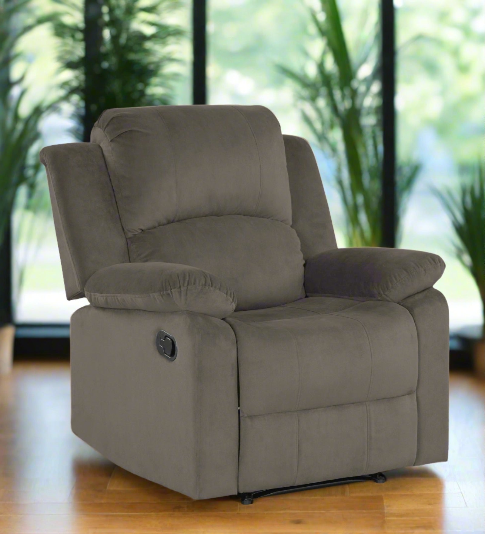 Henry Fabric 1 Seater Manual Recliner In Battle Grey Colour - Febonic Living