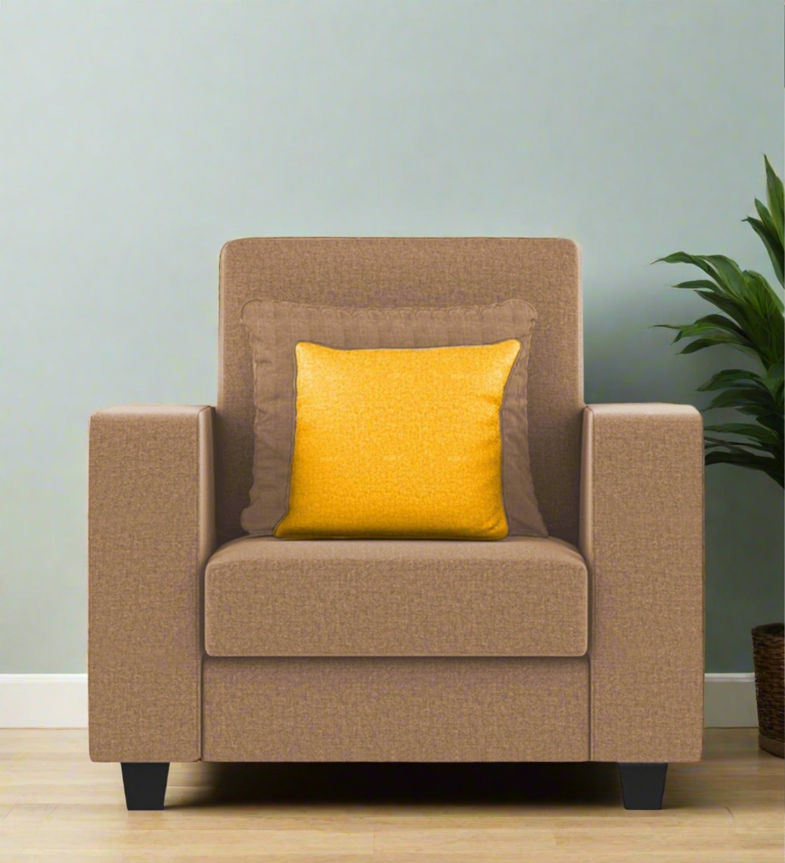 Nabi Fabric 1 Seater Sofa In Cosmic Beige Colour - Febonic Living