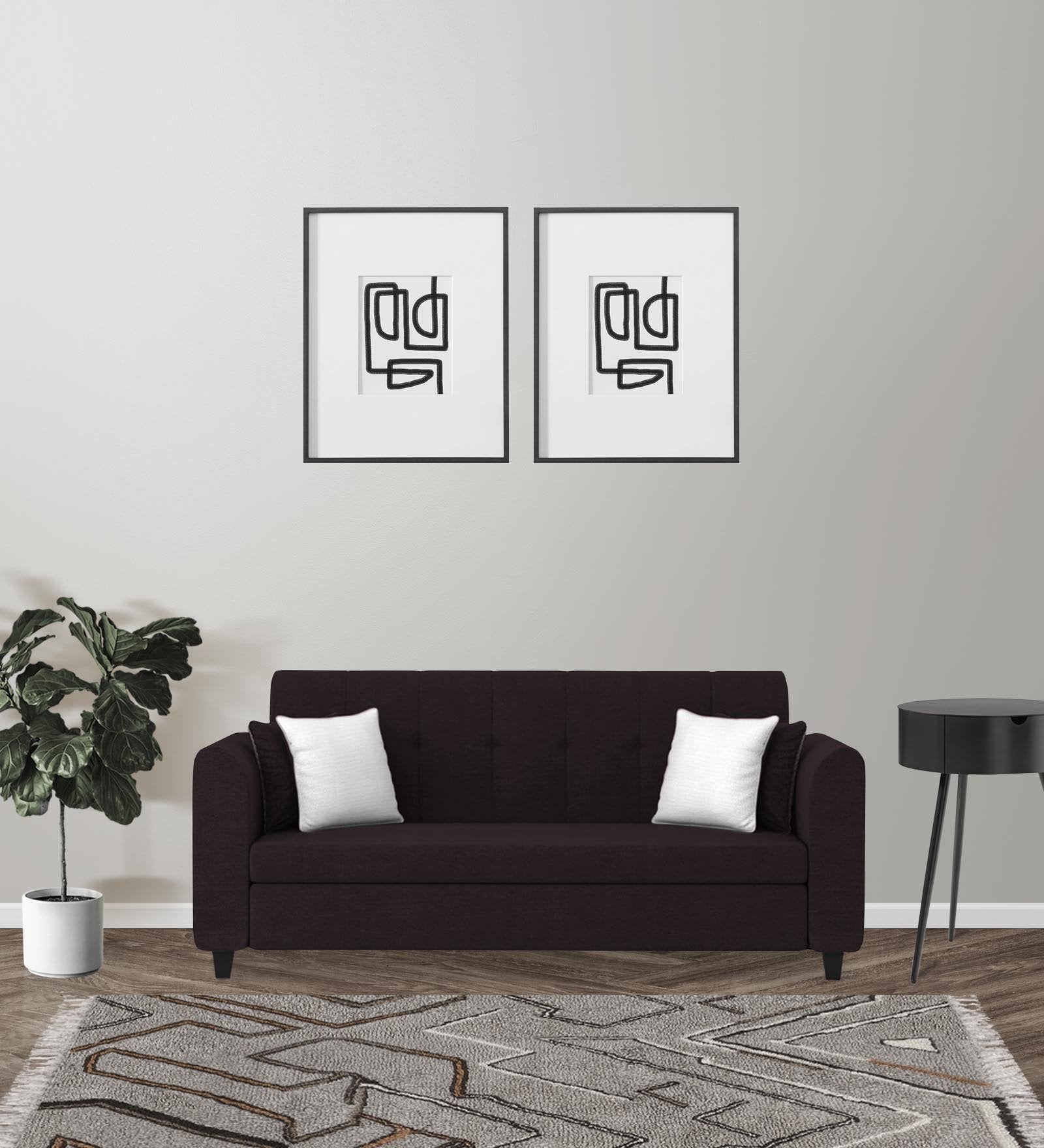 Denmark Fabric 3 Seater Sofa In Cara Brown Colour - Febonic Living