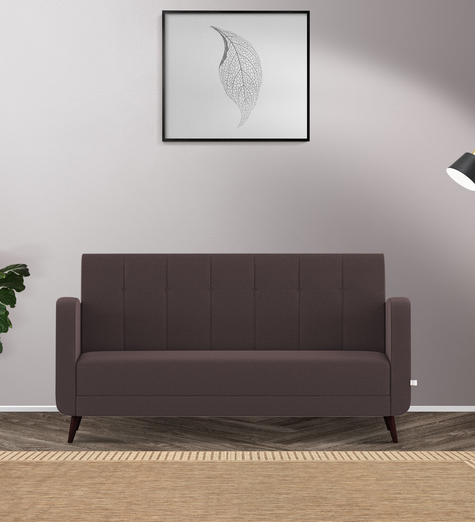 Wiki Velvet 3 Seater Sofa In Mocha Brown Colour - Febonic Living