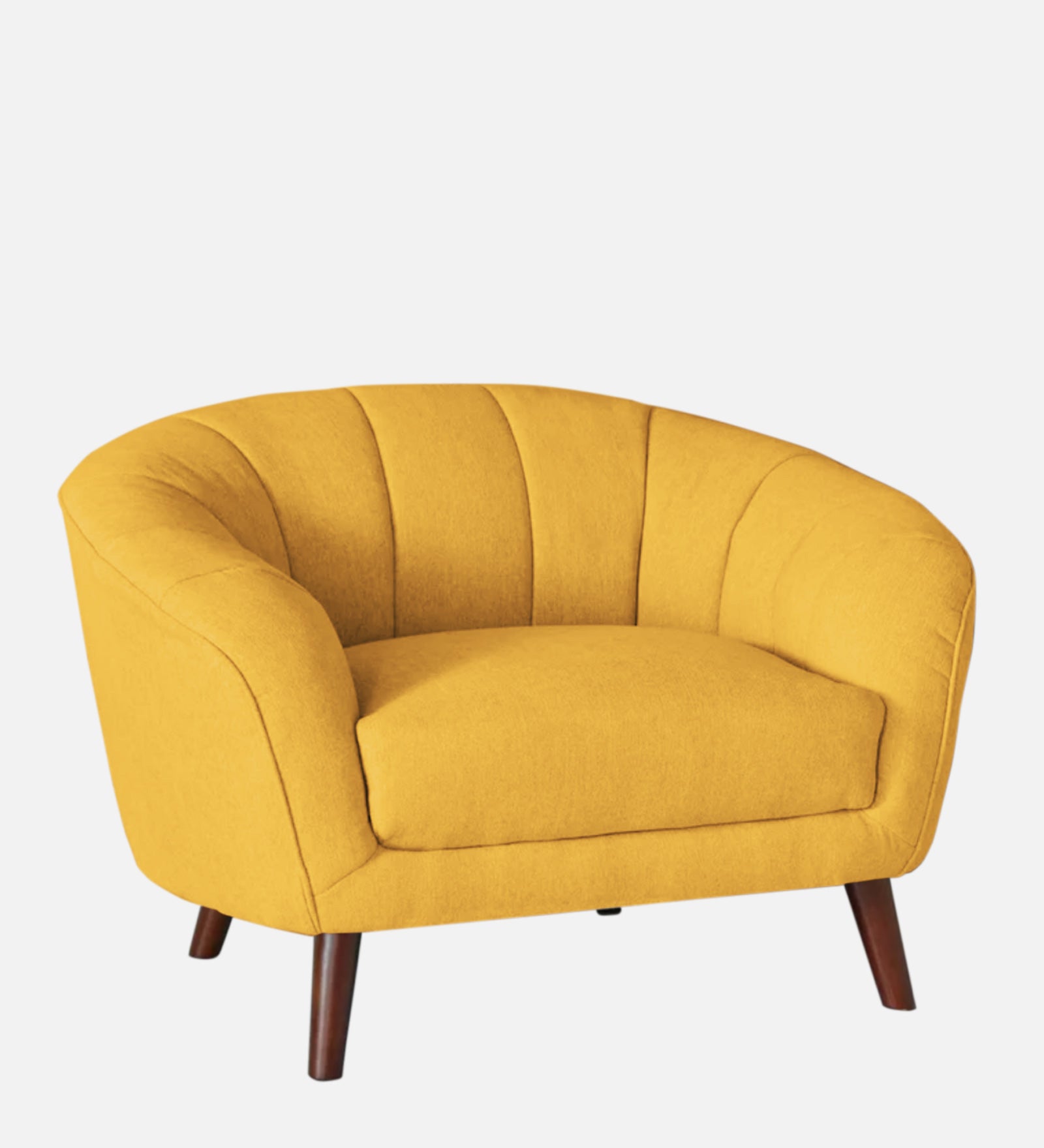Benjamin Fabric 1 Seater Sofa In Bold Yellow Colour - Febonic Living