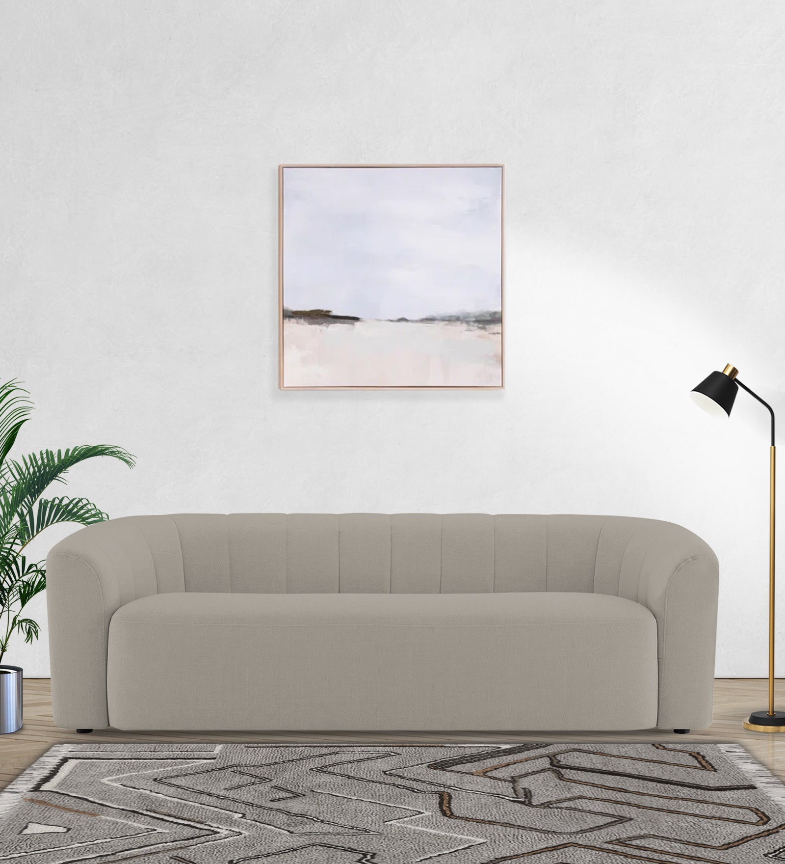 Mara Fabric 3 Seater Sofa In Ash Grey Colour - Febonic Living
