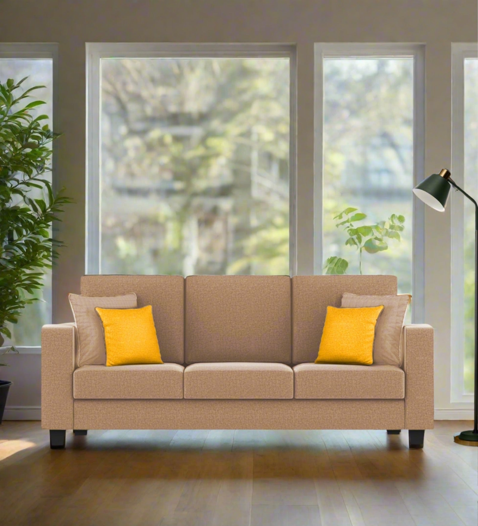 Nabi Fabric 3 Seater Sofa In Cosmic Beige Colour - Febonic Living