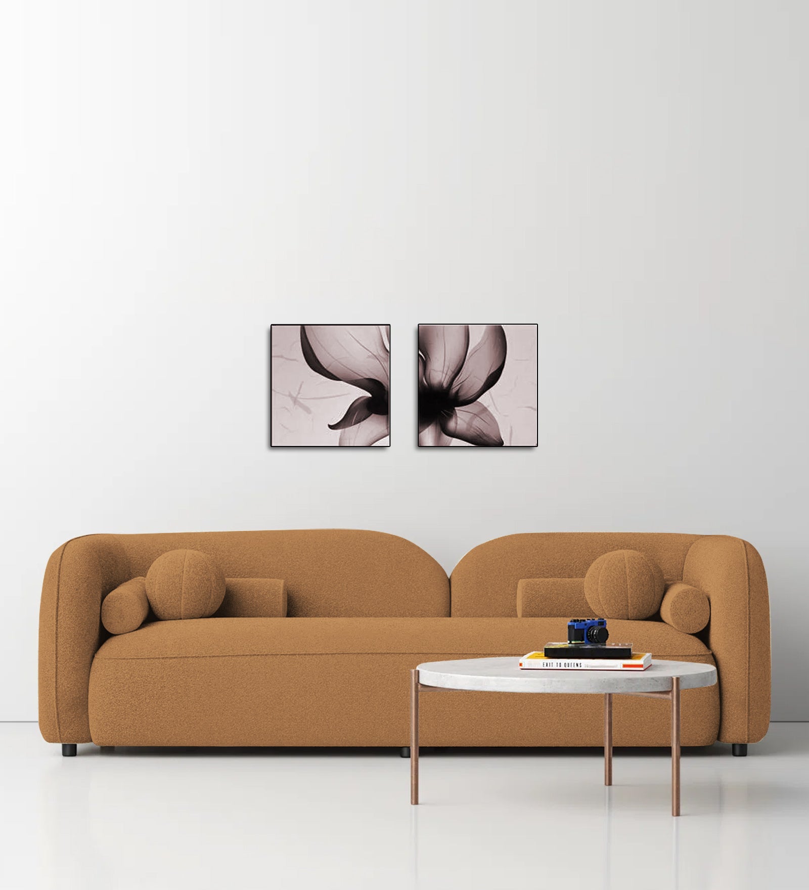 Corny Boucle Fabric 3 Seater Sofa In Daisy Yellow Colour - Febonic Living