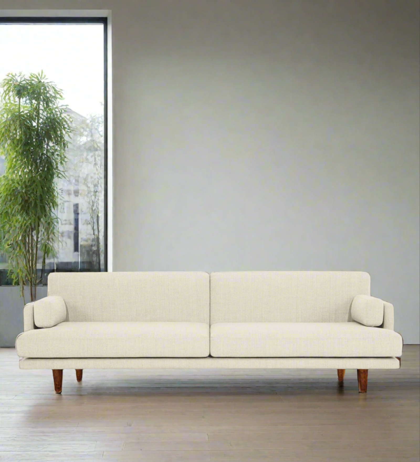 Ricky Fabric 3 Seater Sofa In Ivory Cream Colour - Febonic Living