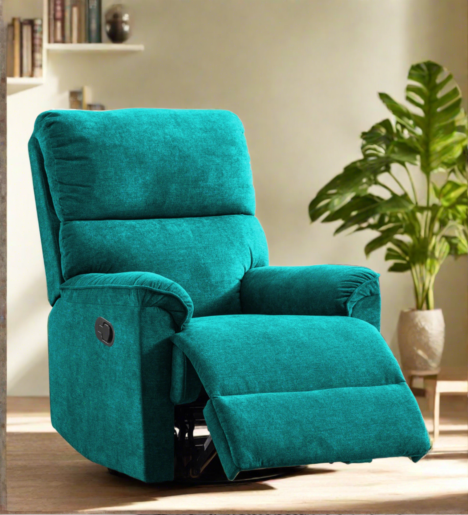Abby Fabric 1 Seater Manual Recliner In Sea Green Colour - Febonic Living