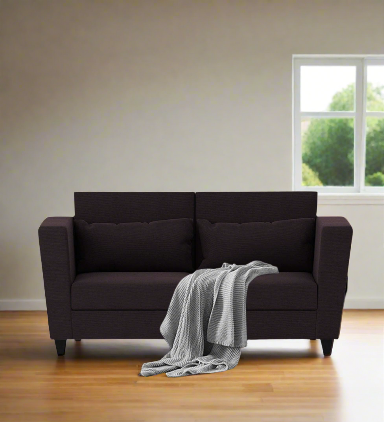 Tokyo Fabric 2 Seater Sofa in Cara Brown Colour
