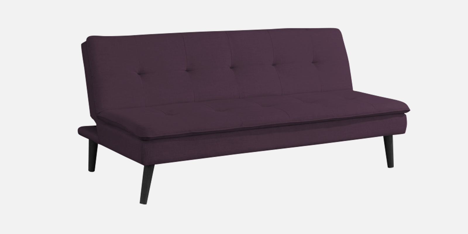 Toner Fabric 3 Seater Convertible Sofa Cum Bed In Greek Purple Colour - Febonic Living