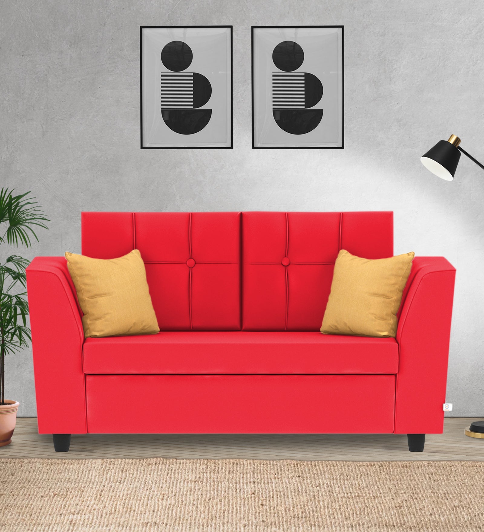 Nestin Velvet 2 Seater Sofa In Ox Blood Maroon Colour - Febonic Living
