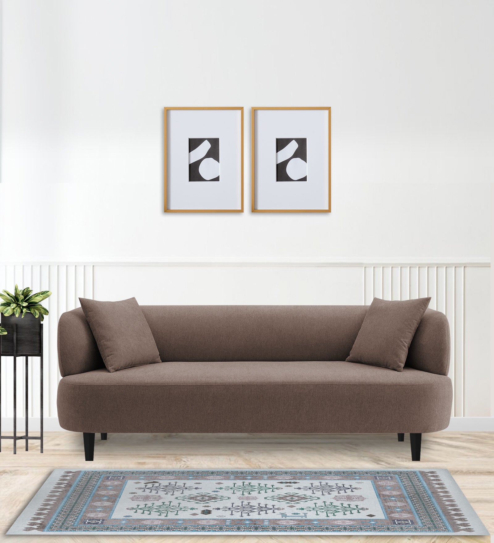 Carson Fabric 3 Seater Sofa In Ginger Brown Colour - Febonic Living