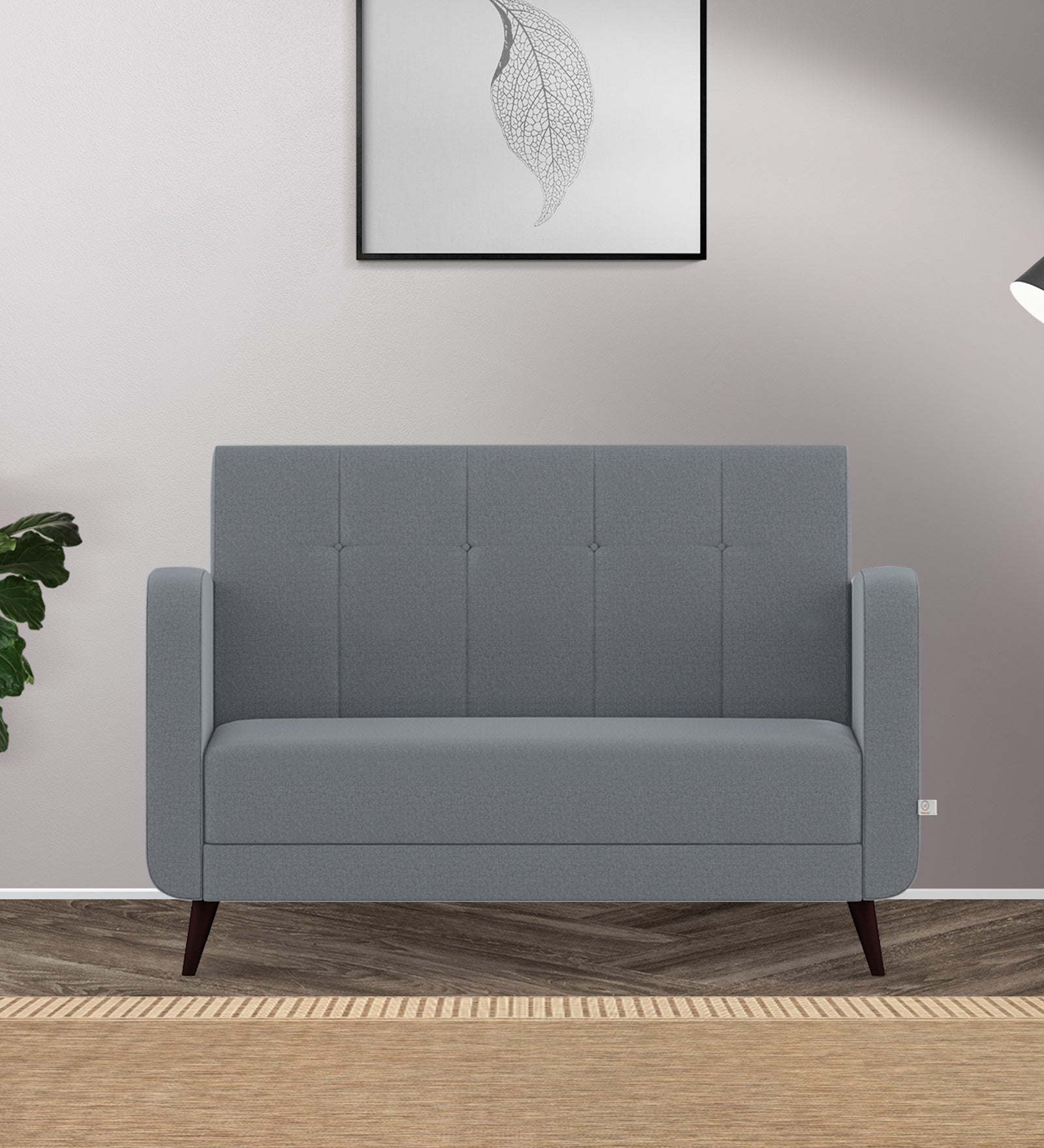 Wiki Velvet 2 Seater Sofa In Pubble Grey Colour - Febonic Living