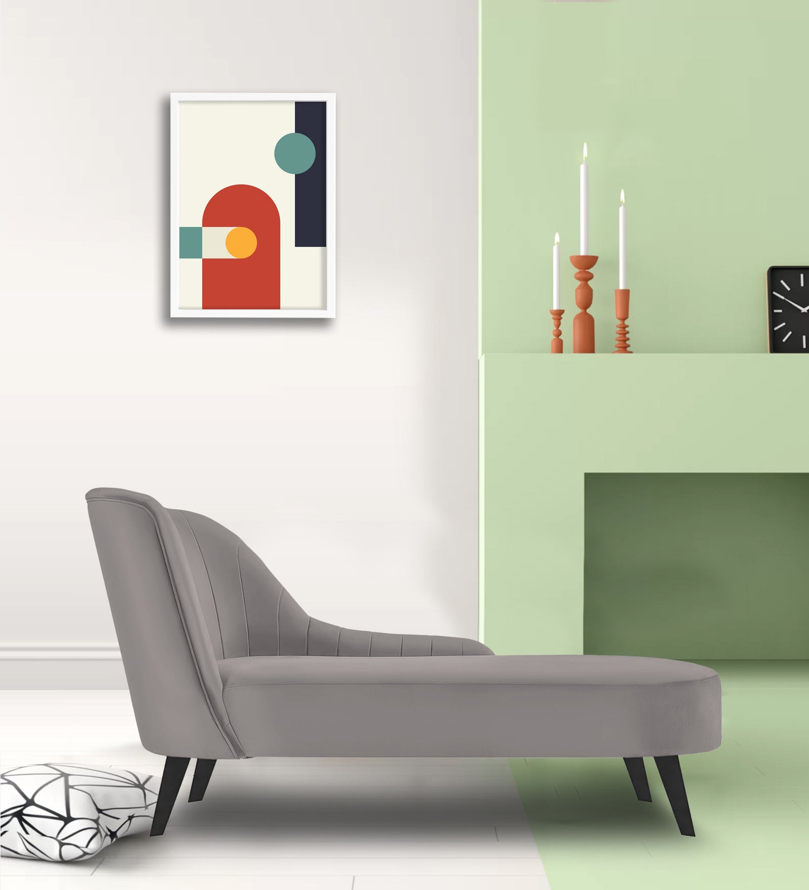 Flora Velvet RHS Chaise Lounger In Pearl Grey Colour - Febonic Living