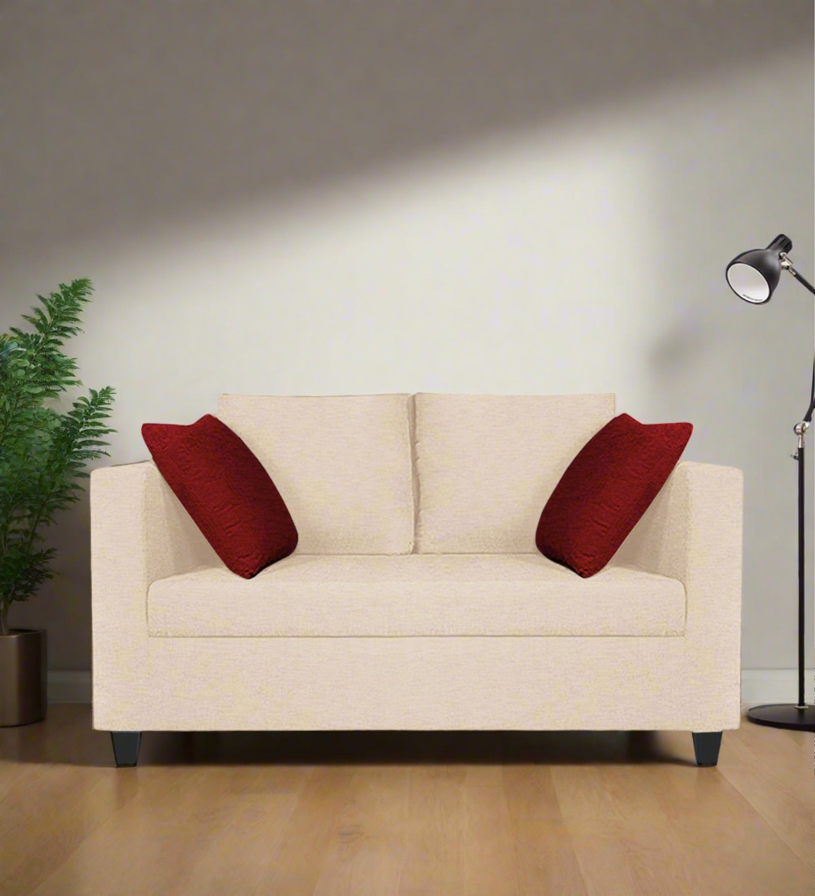 Nuska 2 Seater Fabric Sofa - Woom Beige by Febonic Living
