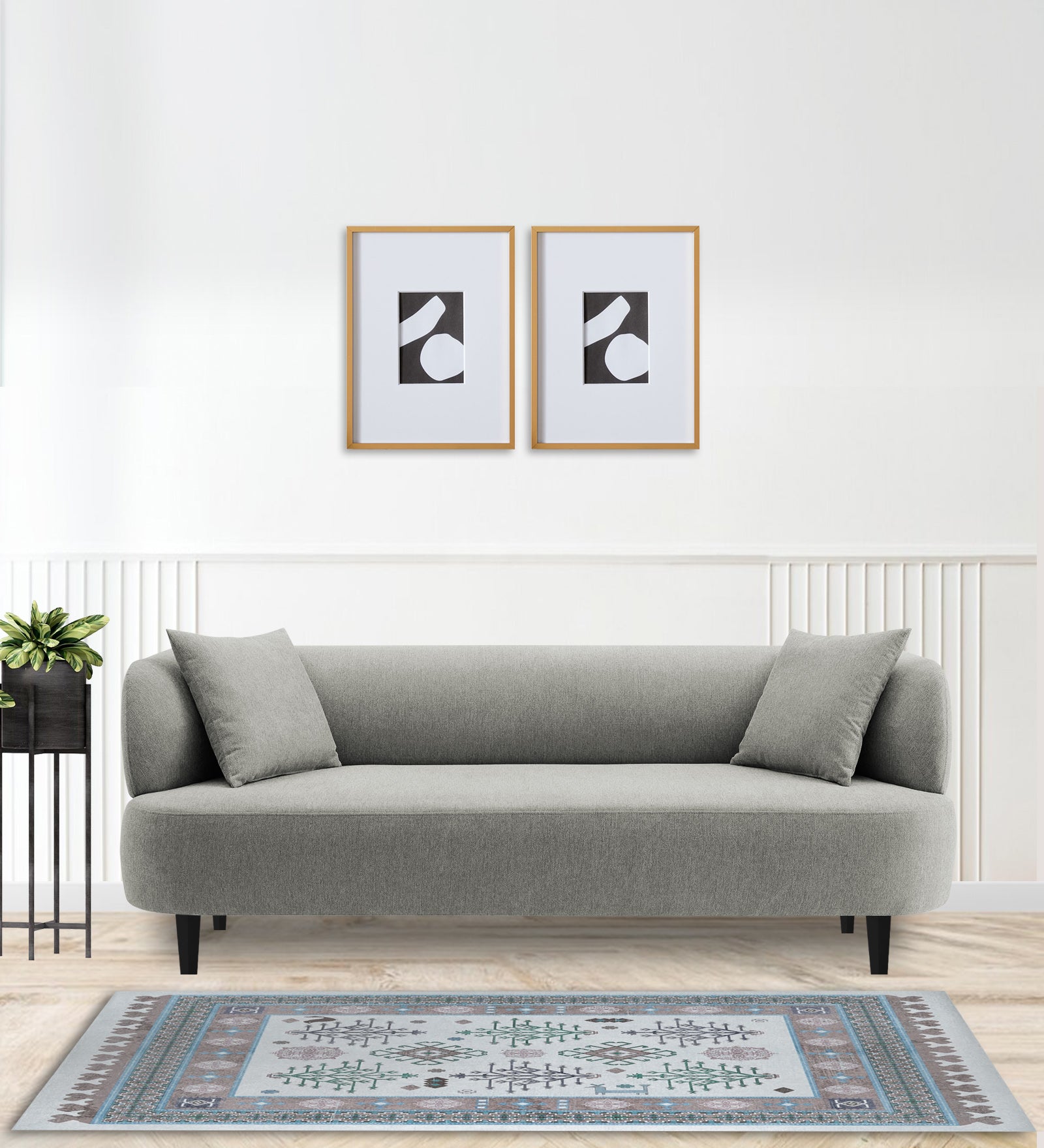 Carson Fabric 3 Seater Sofa In Turtle Green Colour - Febonic Living