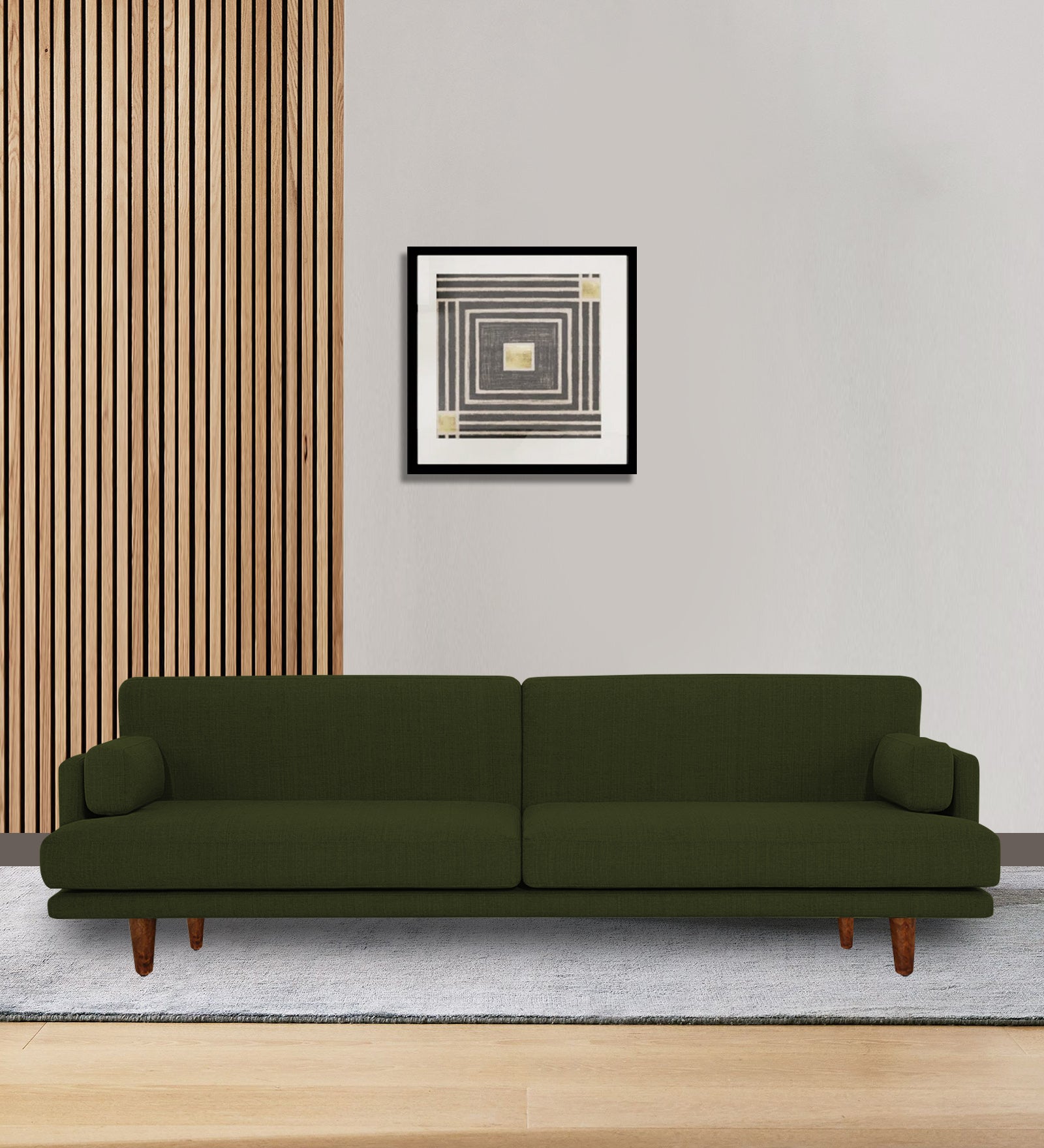 Ricky Fabric 3 Seater Sofa in Olive Green Colour