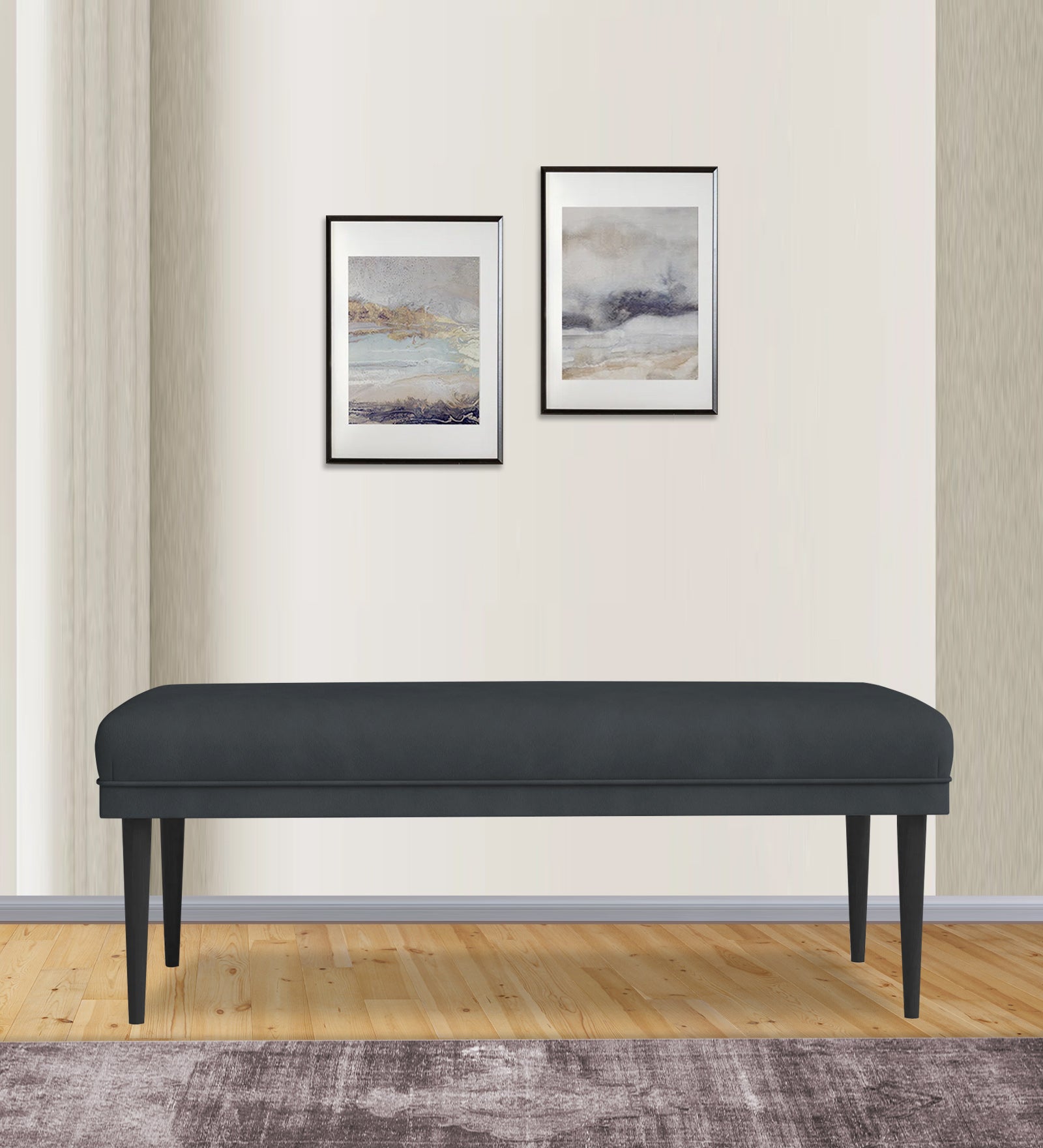 Summer Fabric Bench In Duby Grey Colour - Febonic Living