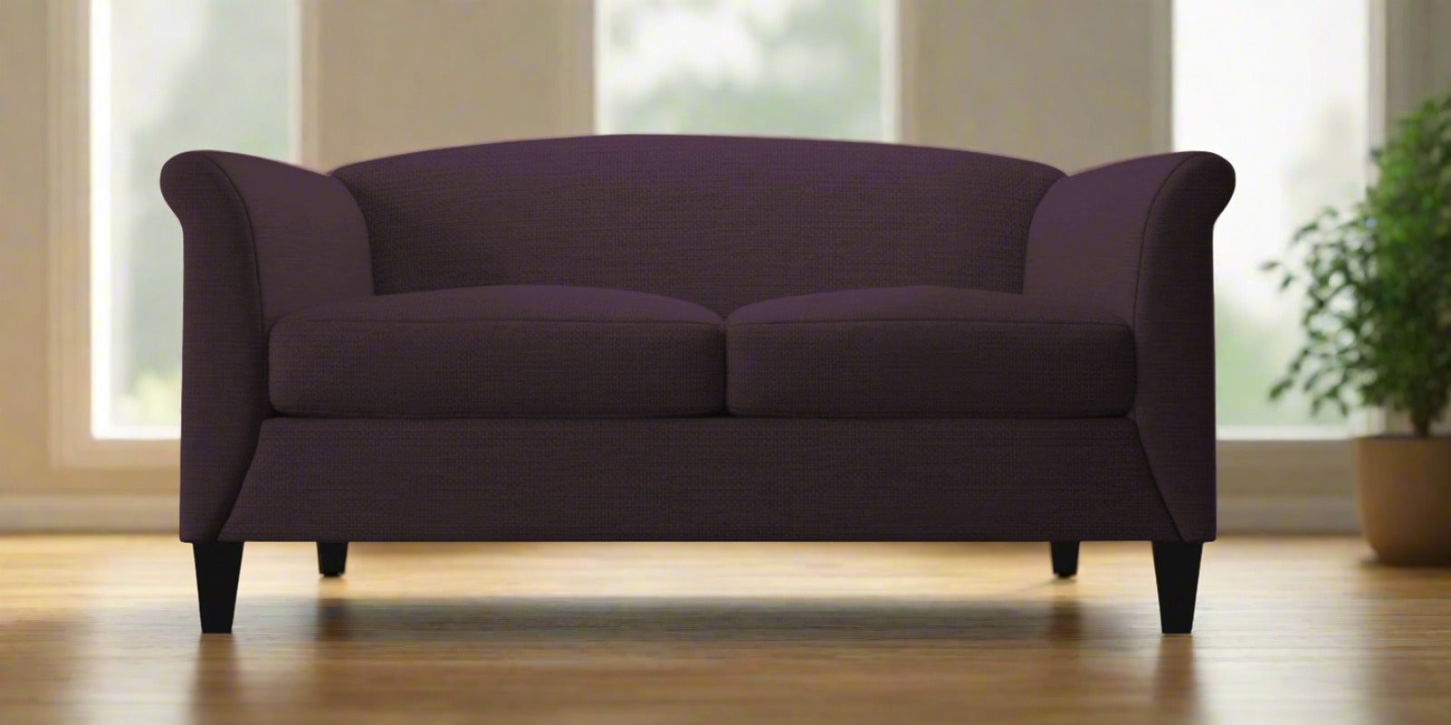 Kimber Fabric 2 Seater Sofa In Greek Purple Colour - Febonic Living