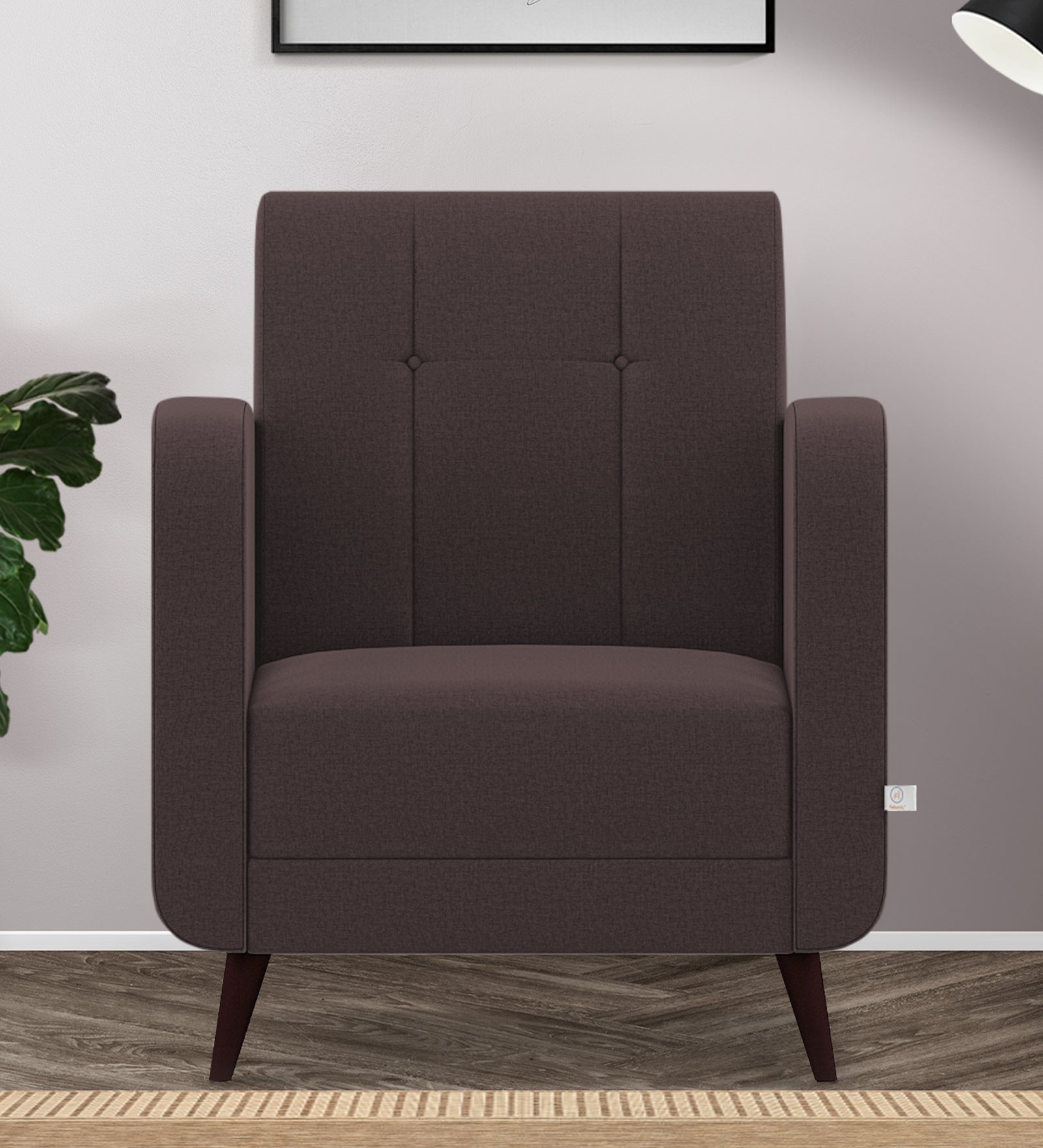 Wiki Velvet 1 Seater Sofa In Mocha Brown Colour - Febonic Living
