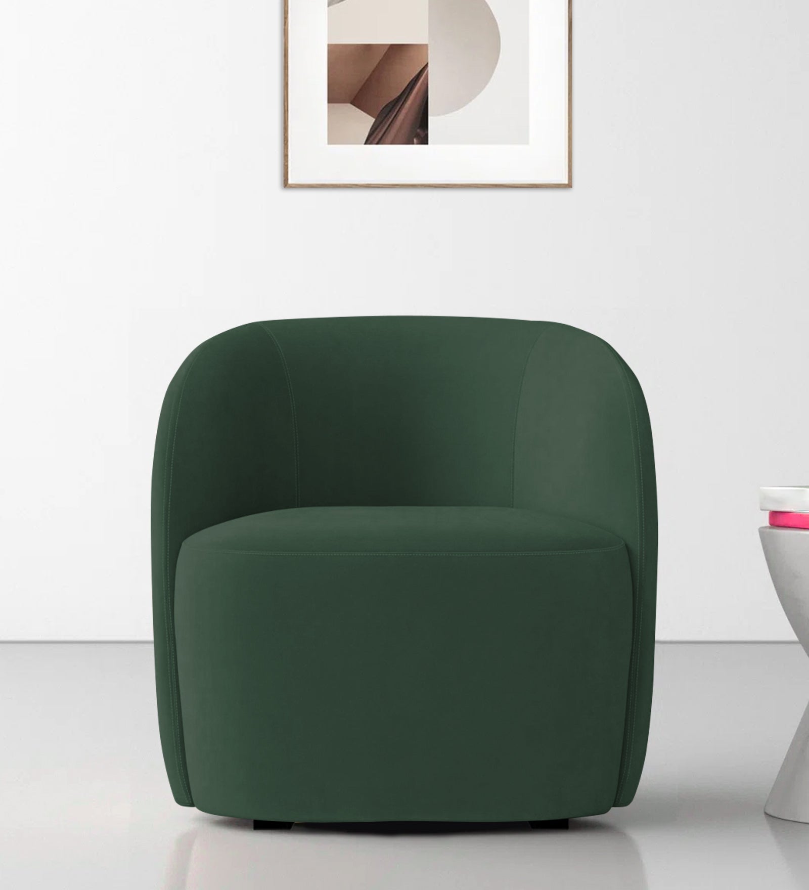Lucky Velvet Wing Chair In Amazon Green Colour - Febonic Living