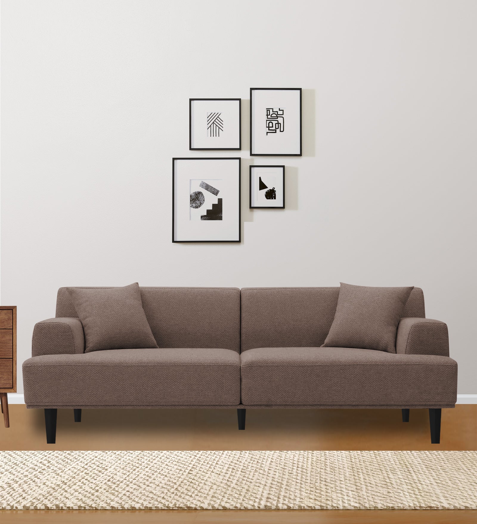 Cobby Fabric 3 Seater Sofa In Ginger Brown Colour - Febonic Living