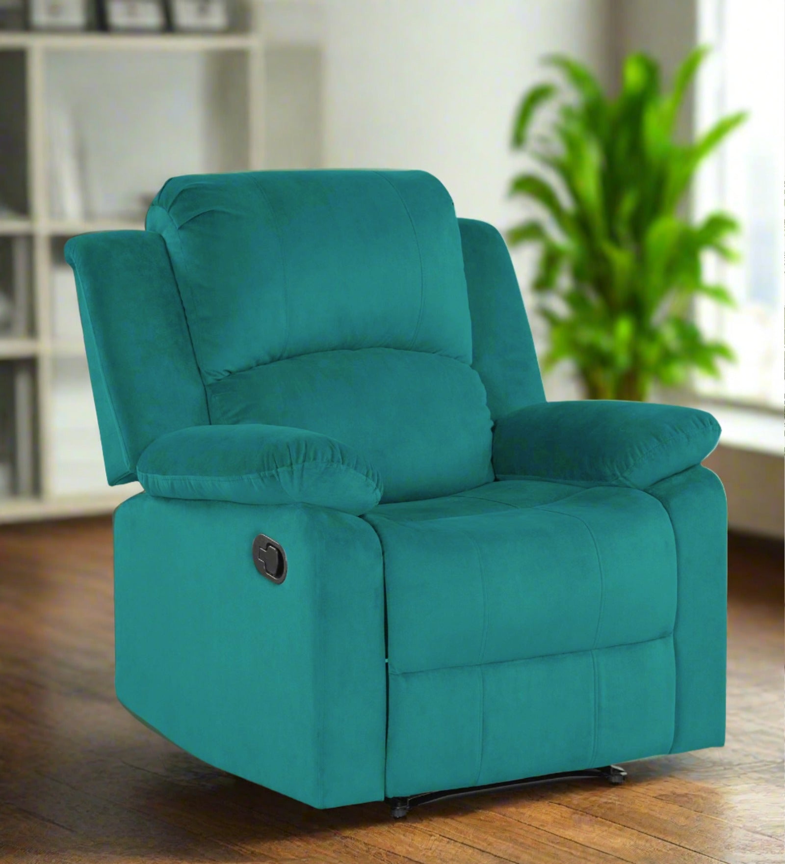 Henry Fabric 1 Seater Manual Recliner In Sea Green Colour - Febonic Living