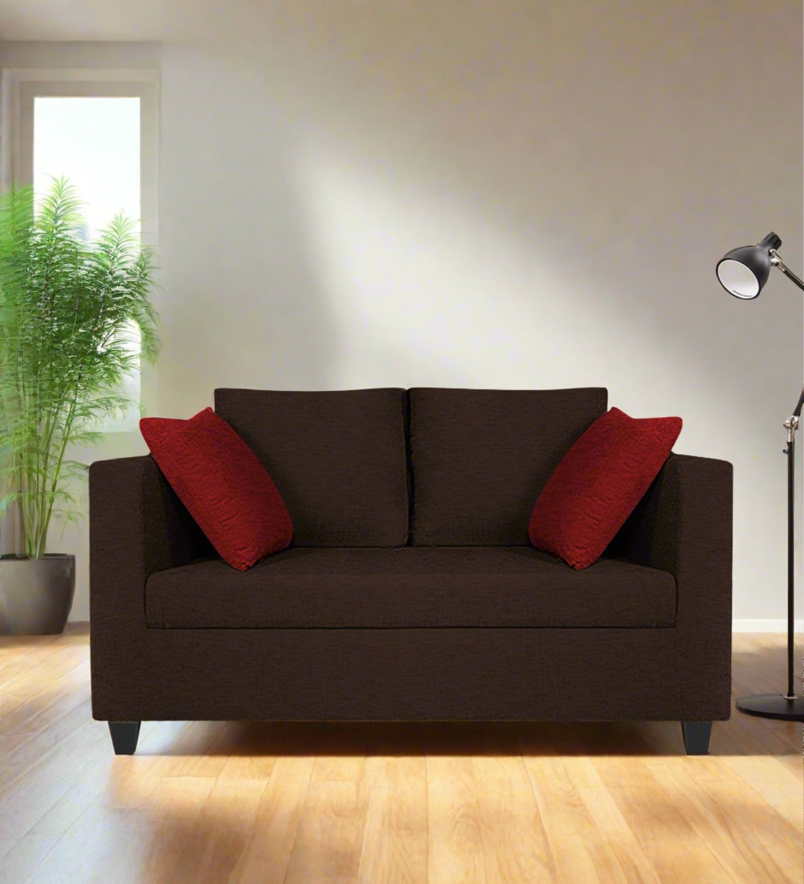 Nuska Fabric 2 Seater Sofa In Cidar Brown Colour - Febonic Living