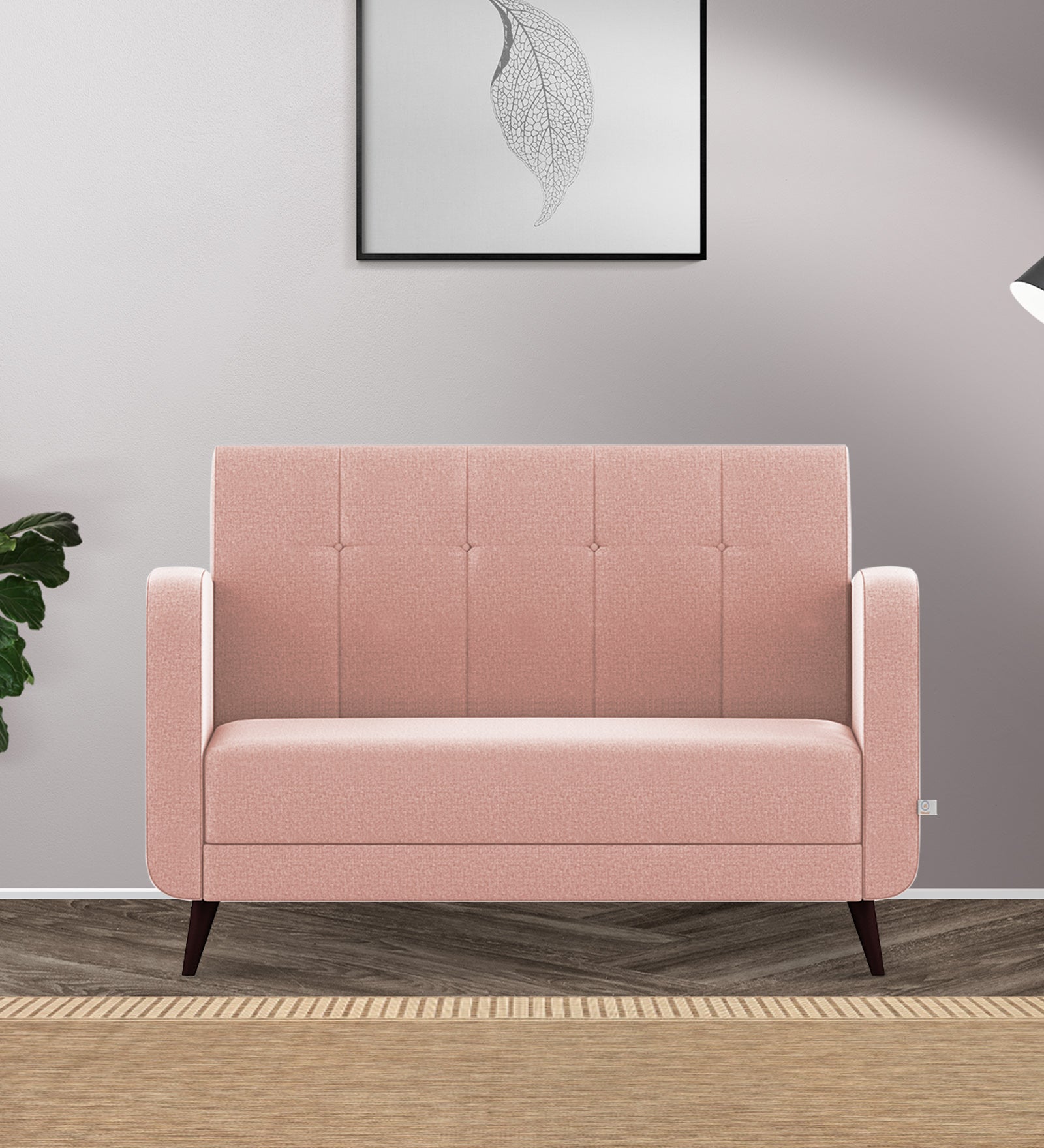 Wiki Velvet 2 Seater Sofa In Blush Pink Colour - Febonic Living