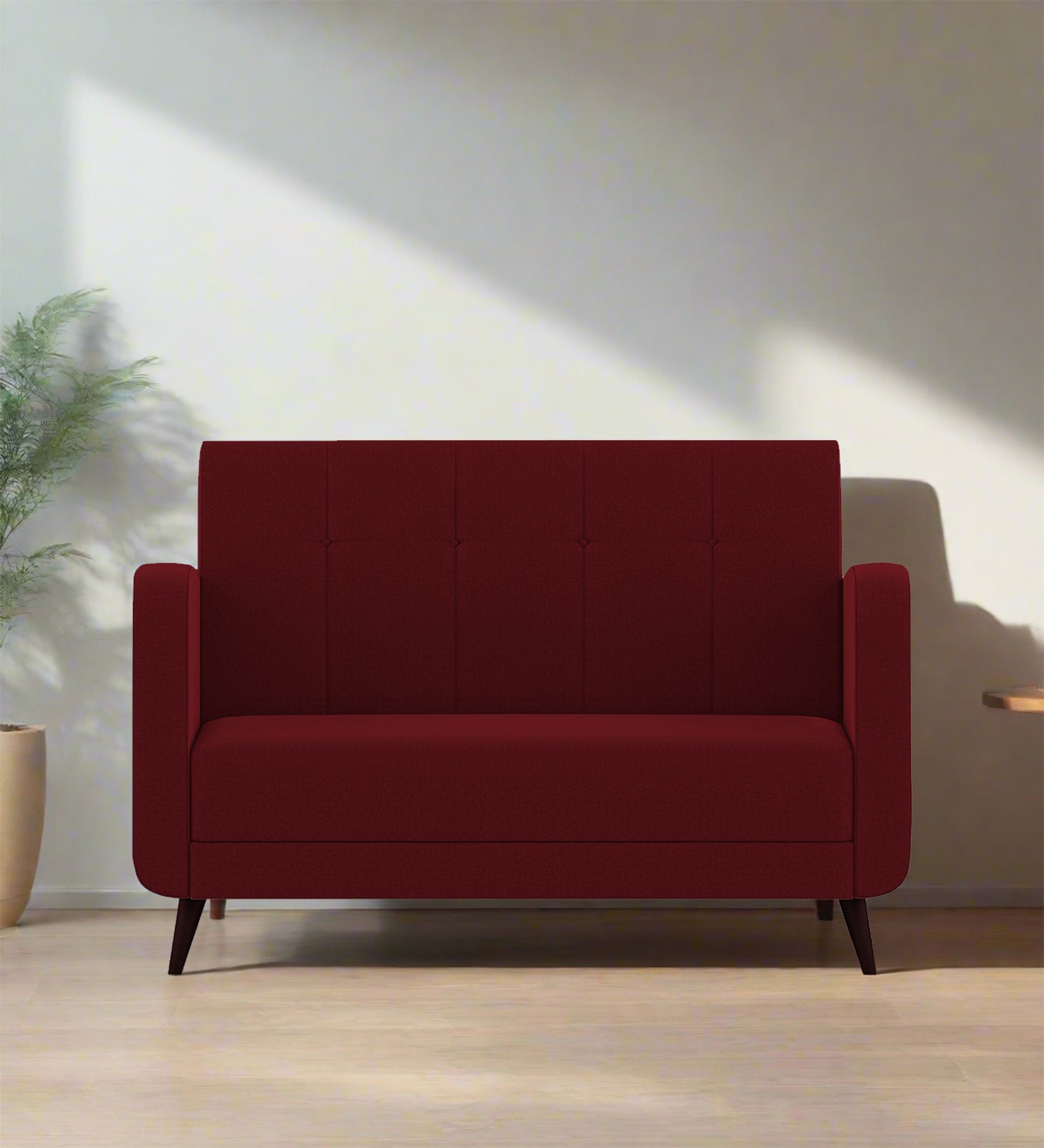Wiki Velvet 2 Seater Sofa In Dark Maroon Colour - Febonic Living