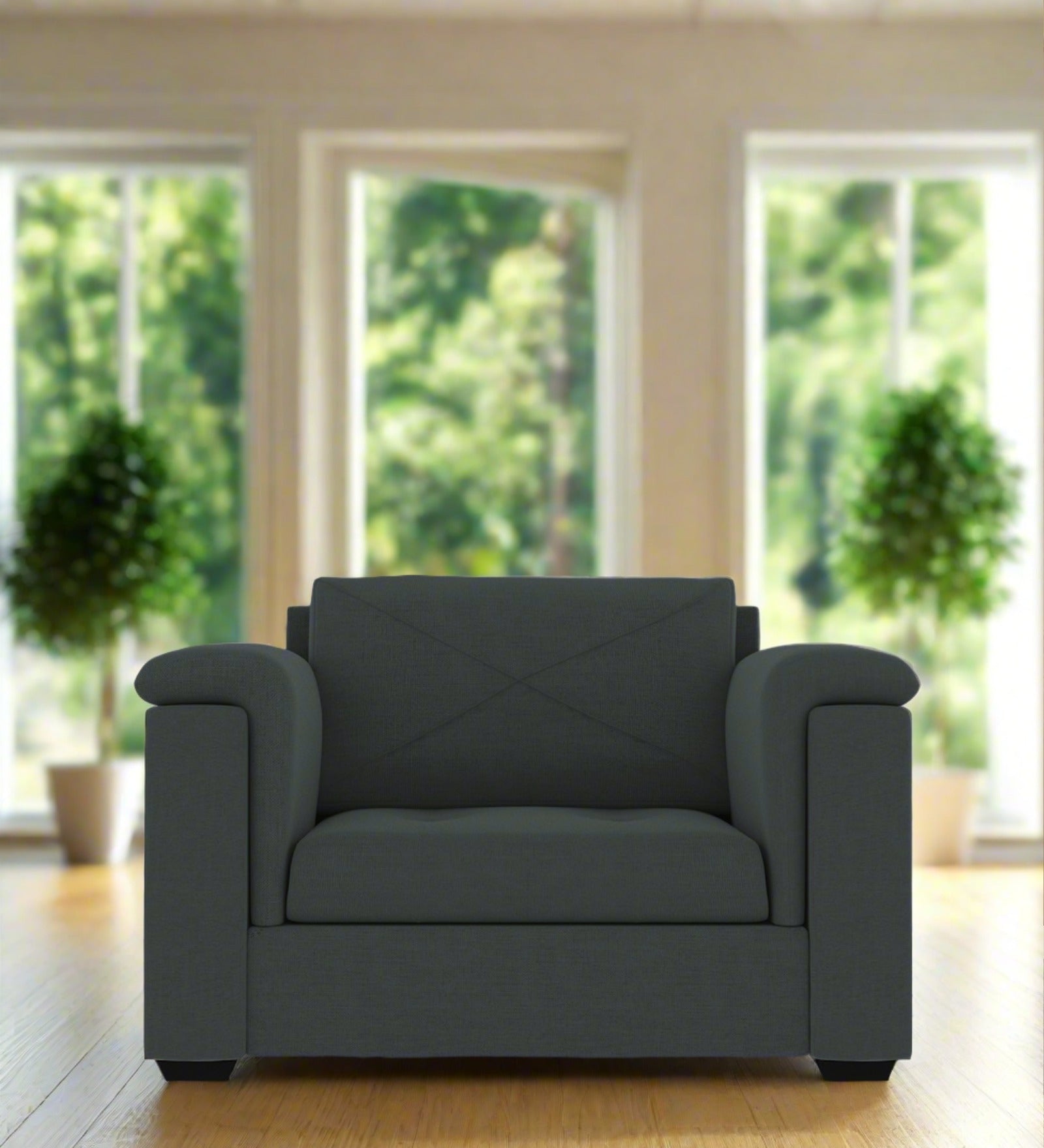 Andres Fabric 1 Seater Sofa In Dub Grey Colour - Febonic Living