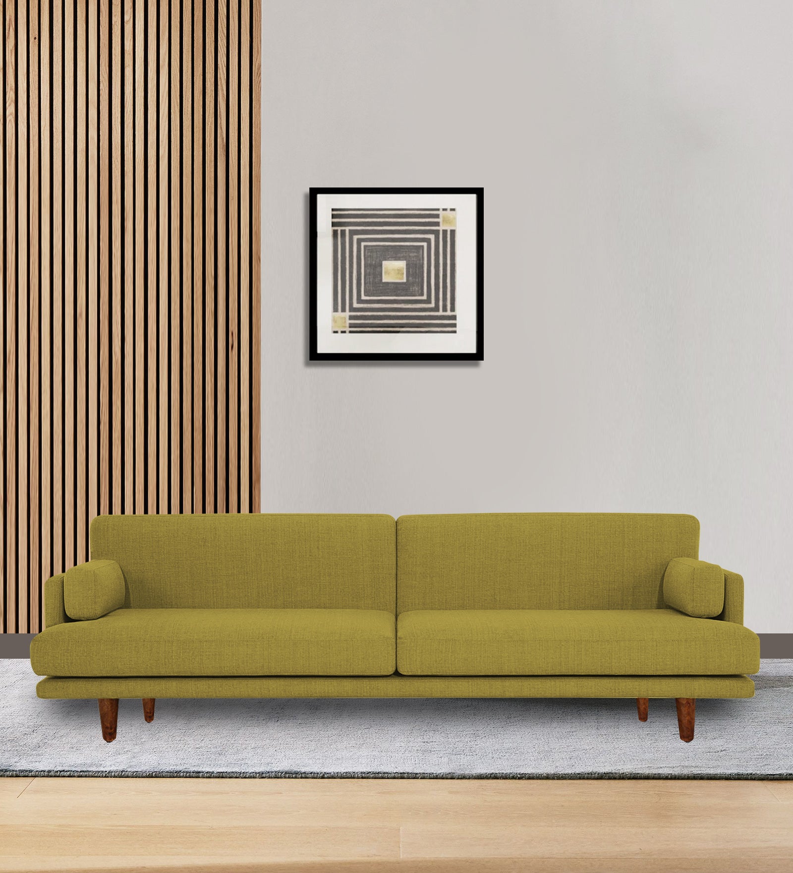 Ricky Fabric 3 Seater Sofa In Parrot Green Colour - Febonic Living