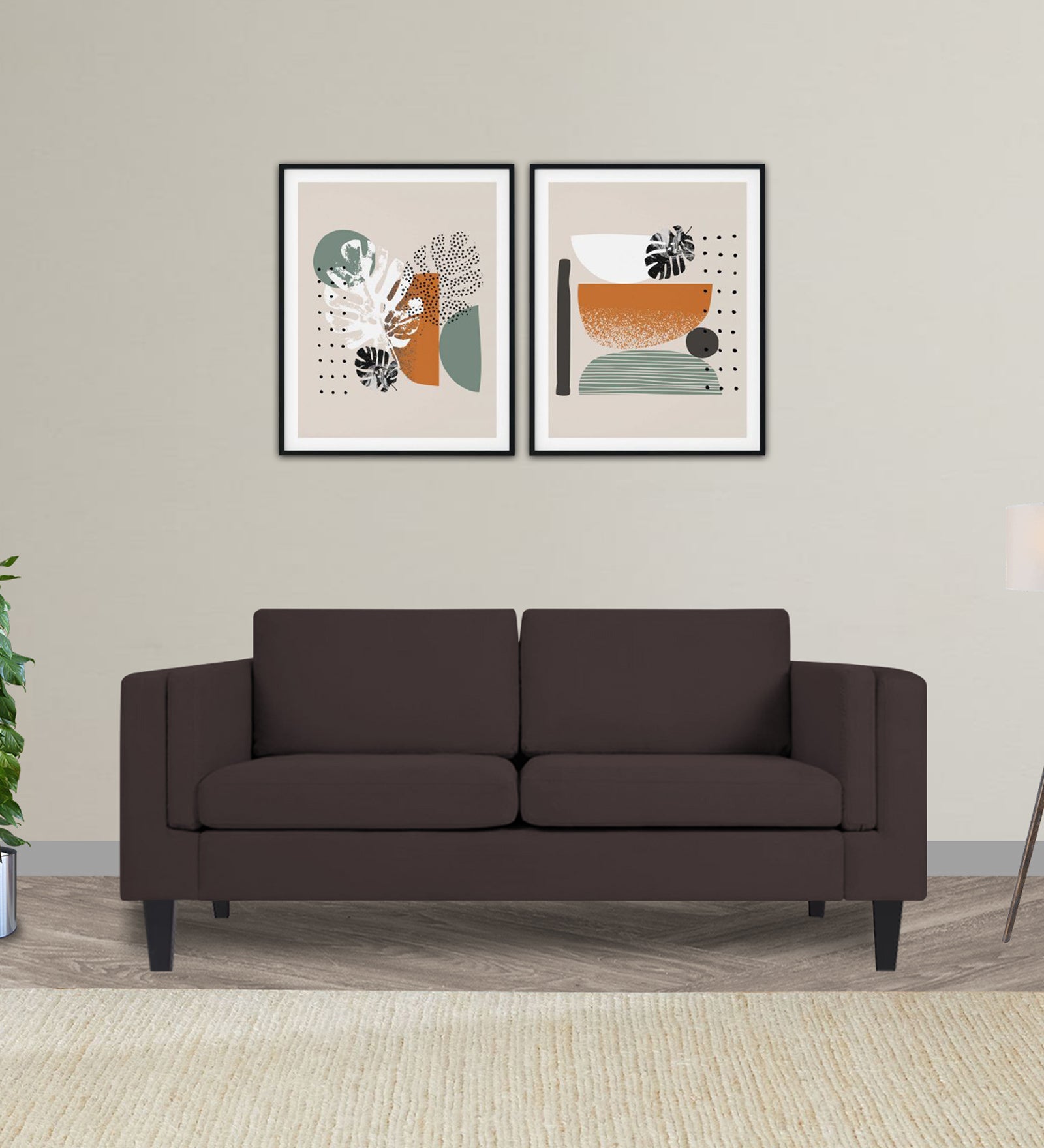 Jasper Velvet 2 Seater Sofa In Mocha Brown Colour - Febonic Living