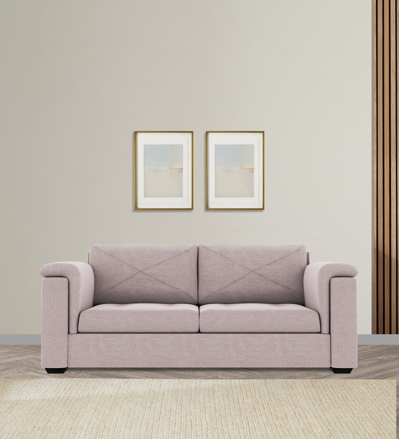 Andres Fabric 3 Seater Sofa In Orchid Beige Colour - Febonic Living