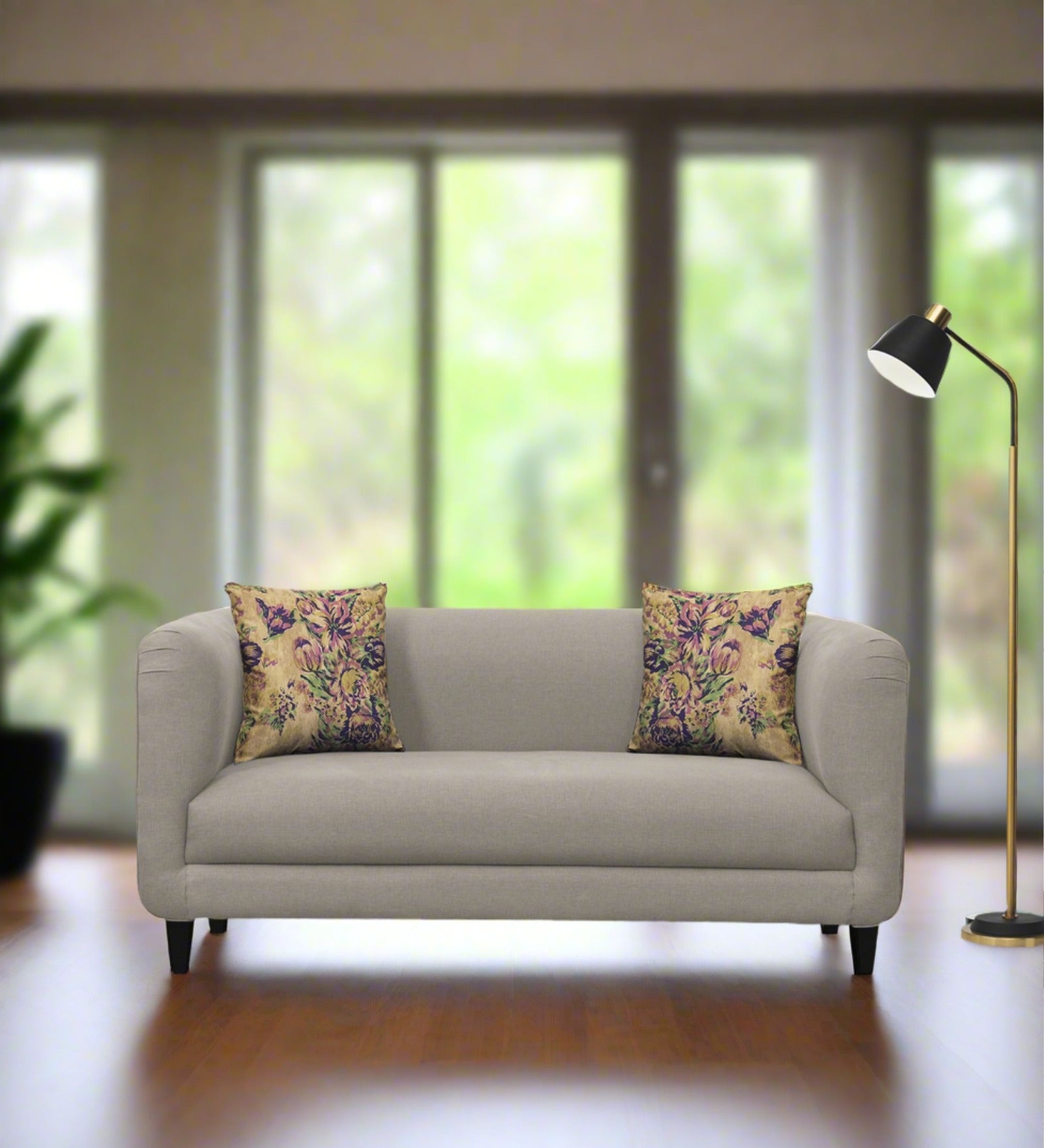 Niki Fabric 2 Seater Sofa In Ash Grey Colour - Febonic Living