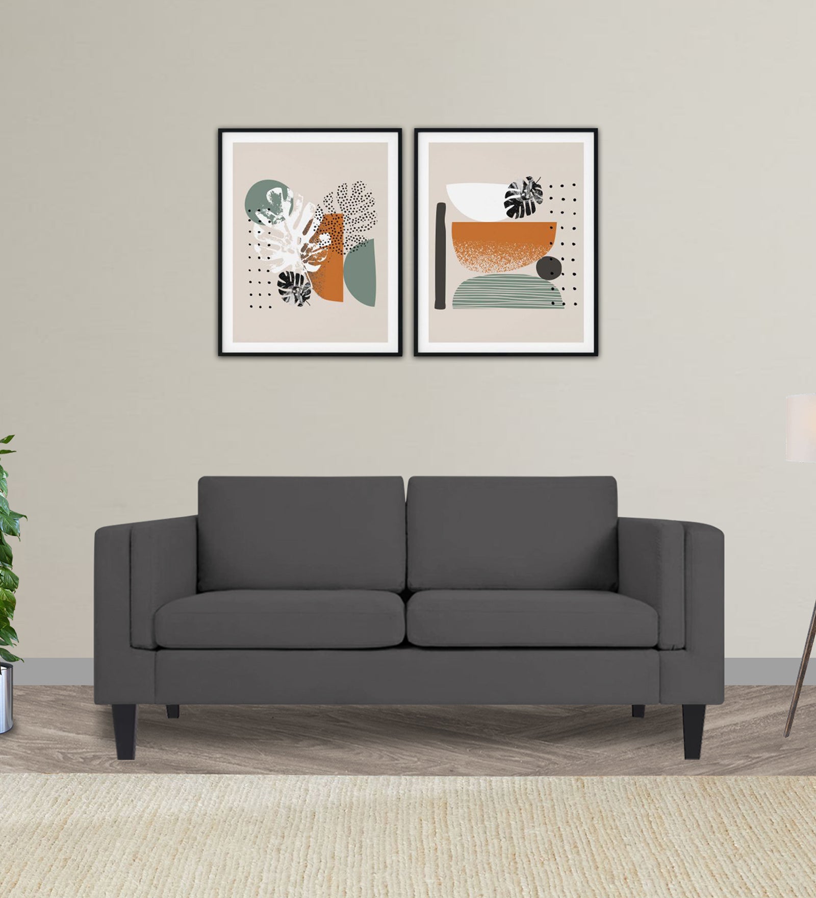 Jasper Velvet 2 Seater Sofa In Davy grey Colour - Febonic Living