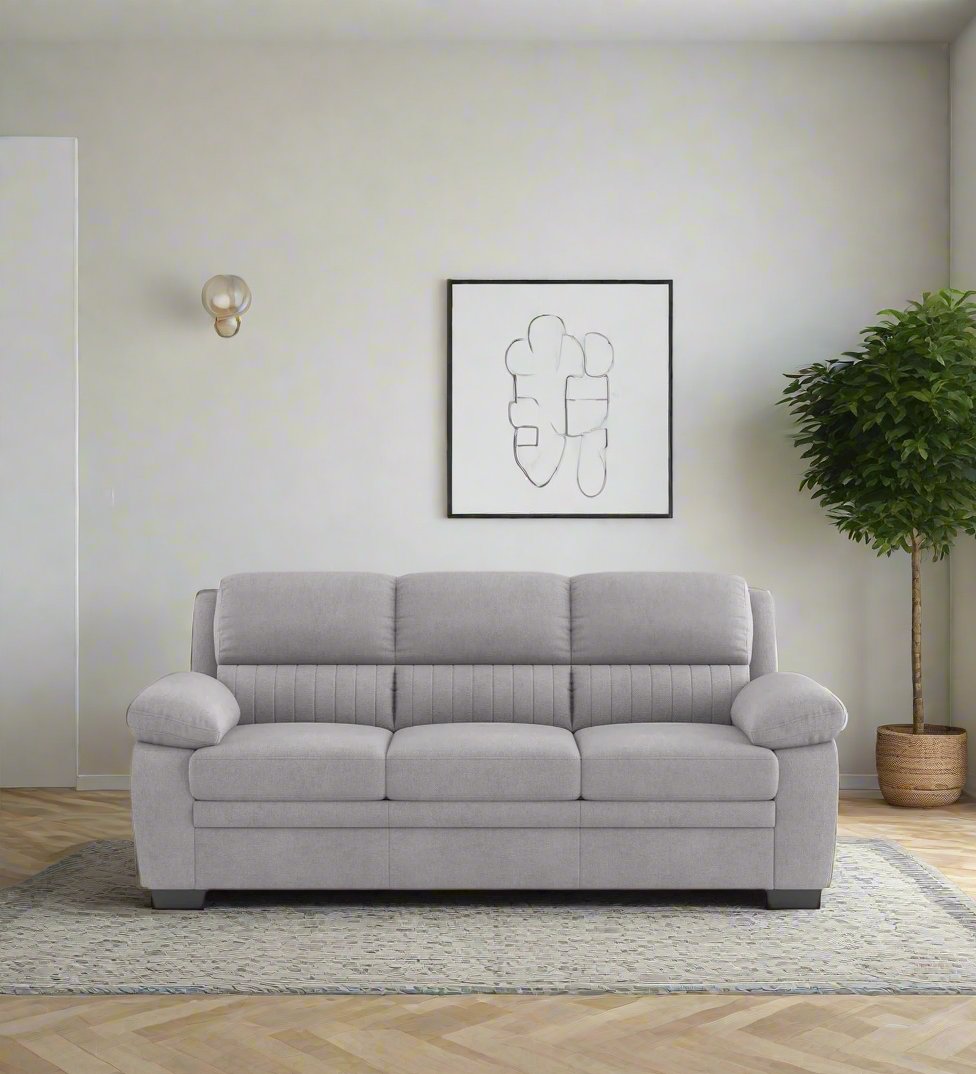 Miranda Velvet 3 Seater Sofa In Concrete grey Colour - Febonic Living