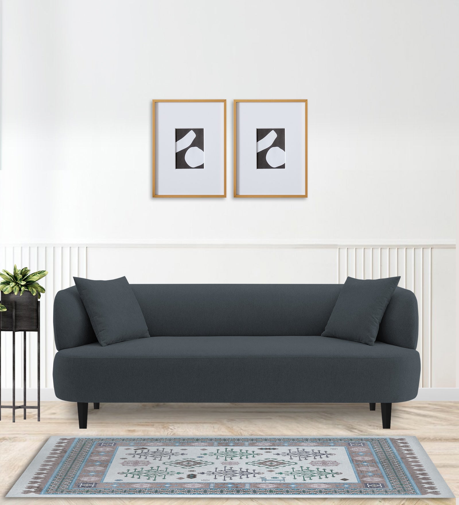 Carson Fabric 3 Seater Sofa In Duby Grey Colour - Febonic Living