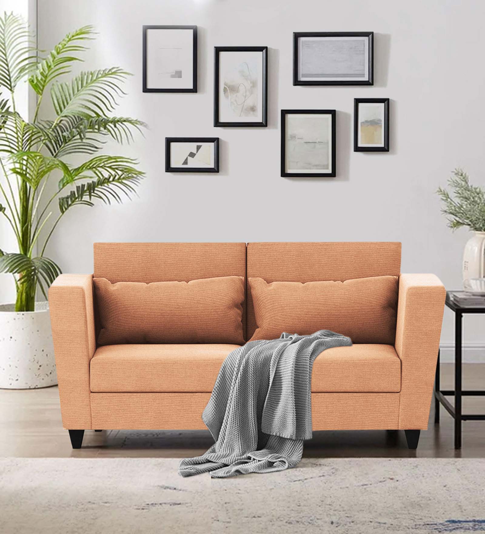 Tokyo Fabric 2 Seater Sofa In Cosmic Beige Colour - Febonic Living